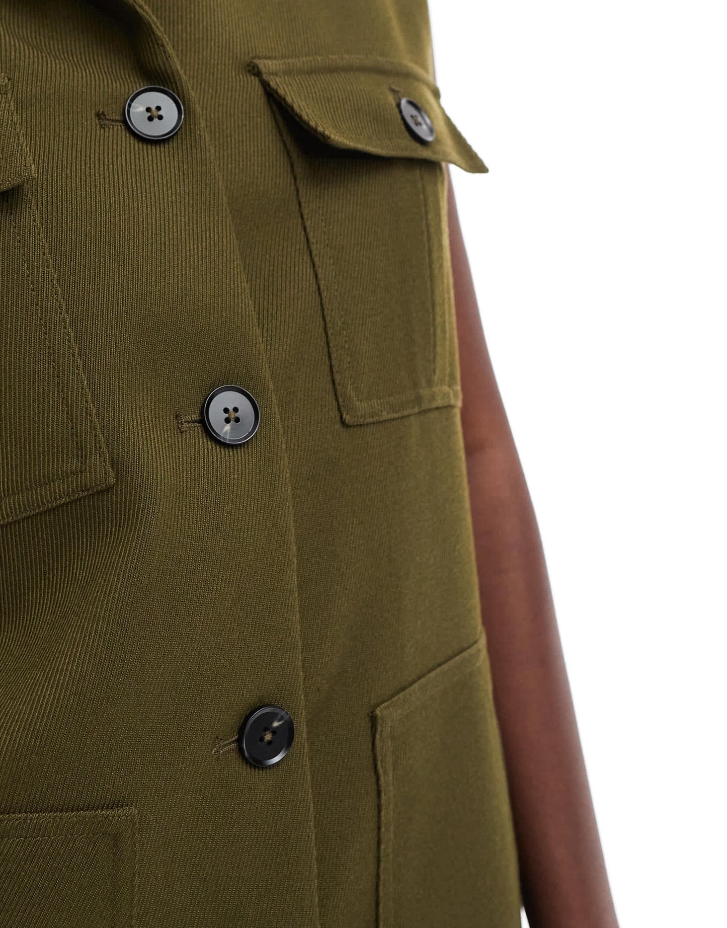 French Connection Florence twill utility waistcoat co-ord in khaki