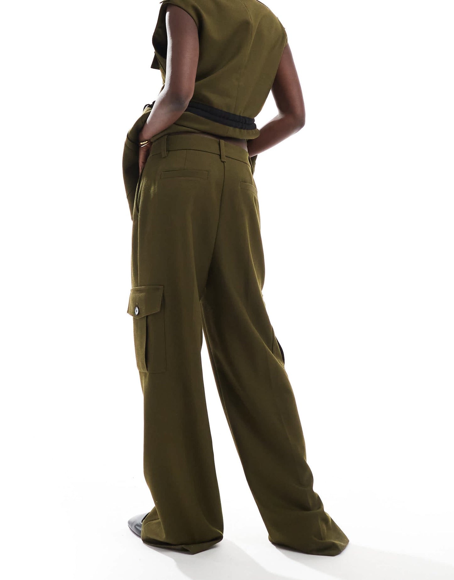French Connection Florence twill utility trousers co-ord in khaki