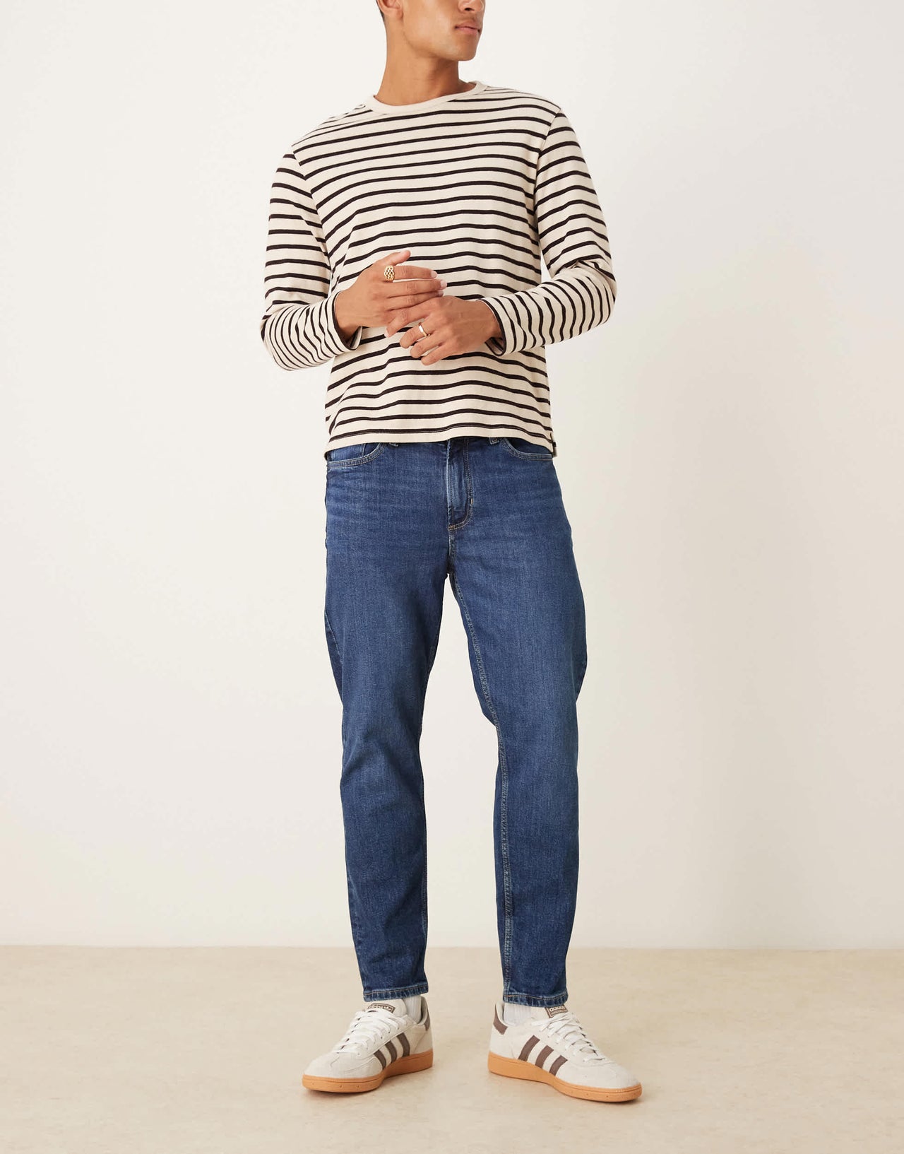 Mango tapered jean in dark blue