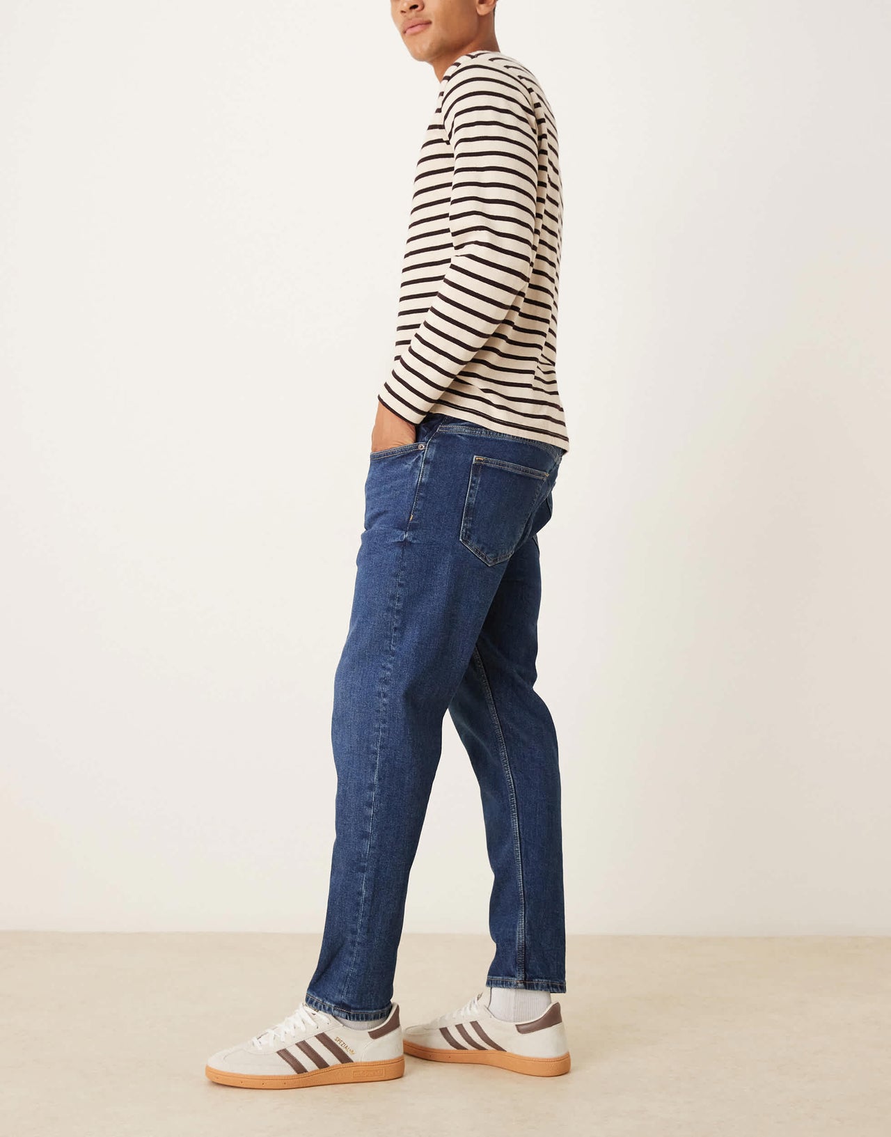 Mango tapered jean in dark blue