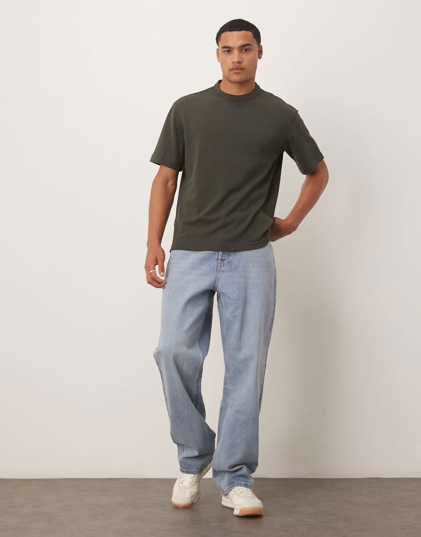 Mango fine knitted t-shirt in charcoal
