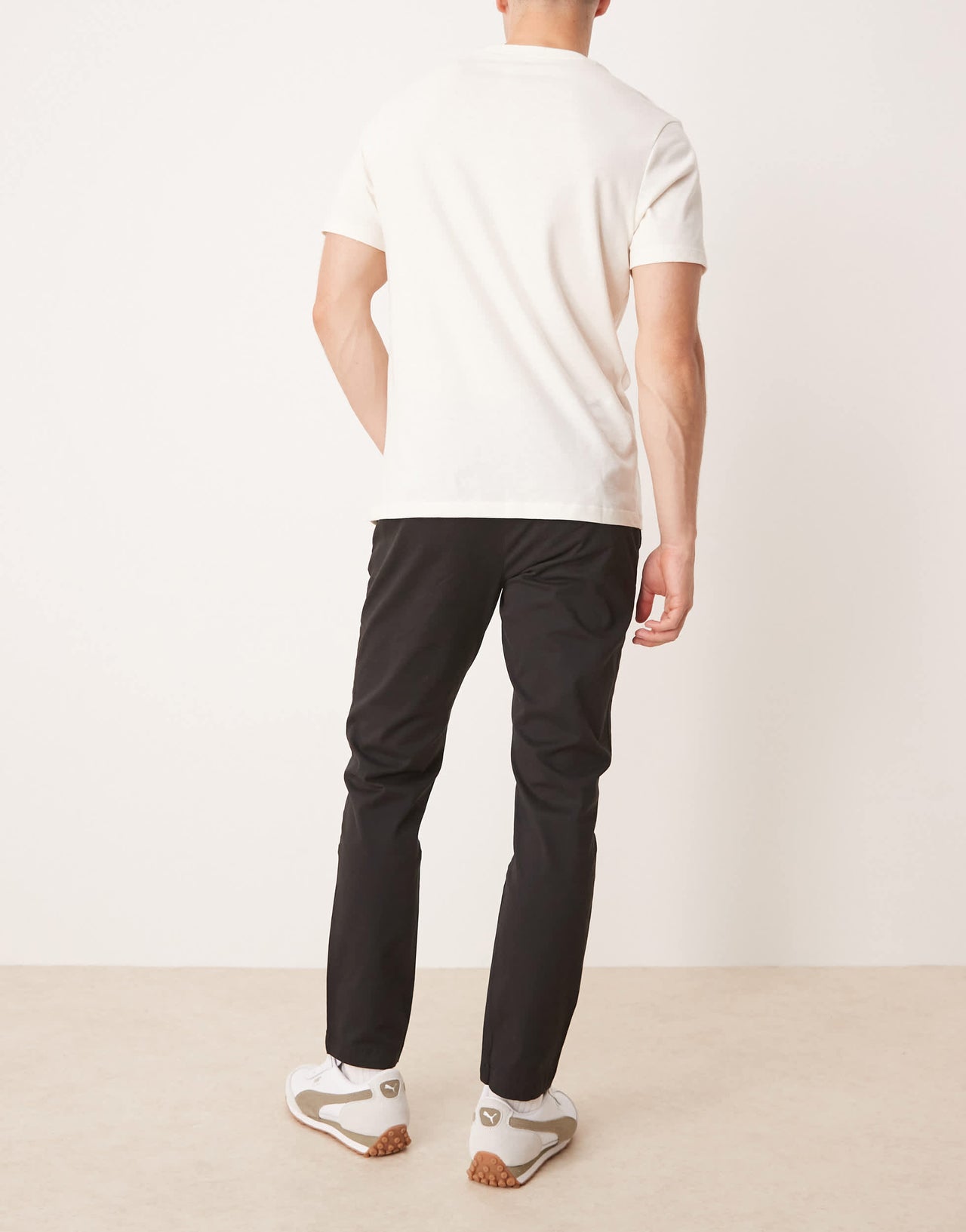 Mango Prato slim fit chino trousers in black
