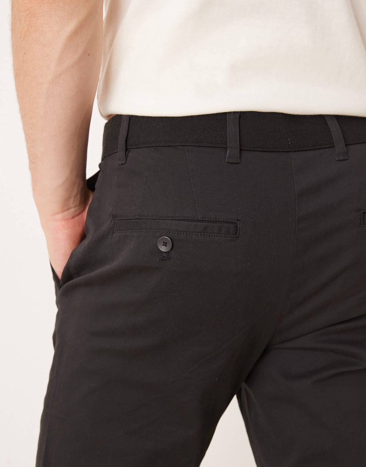Mango Prato slim fit chino trousers in black