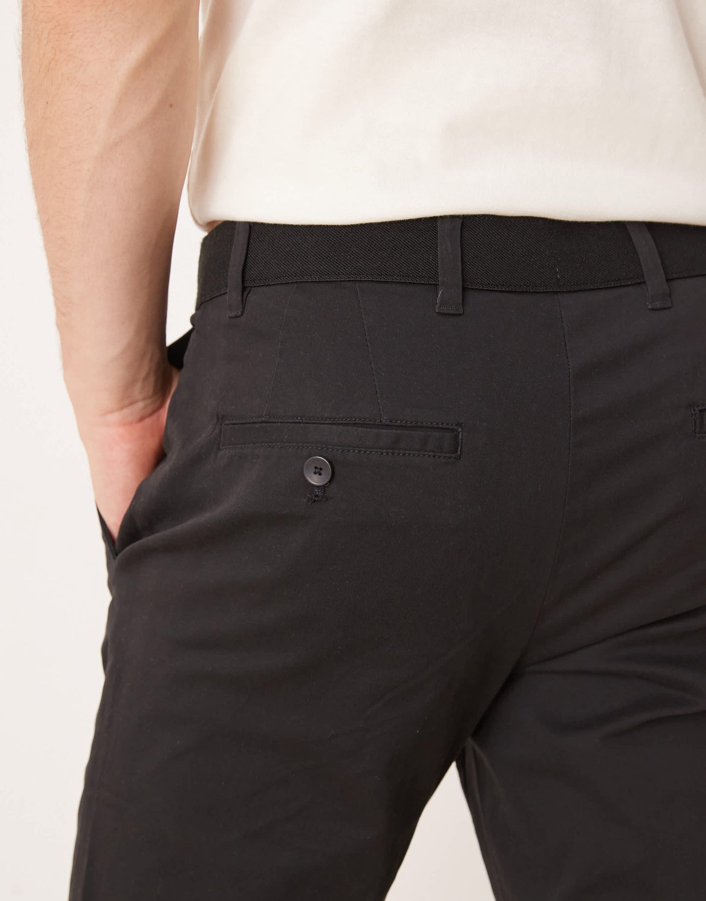 Mango Prato slim fit chino trousers in black