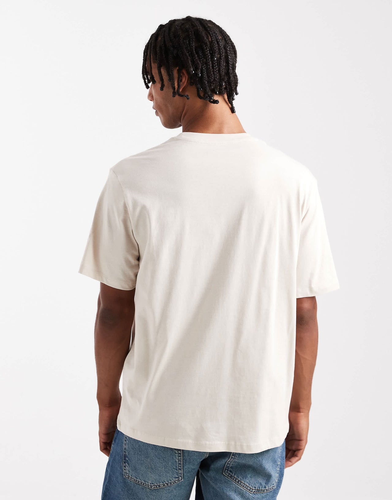 Jack & Jones 2 pack logo t-shirt in black & beige