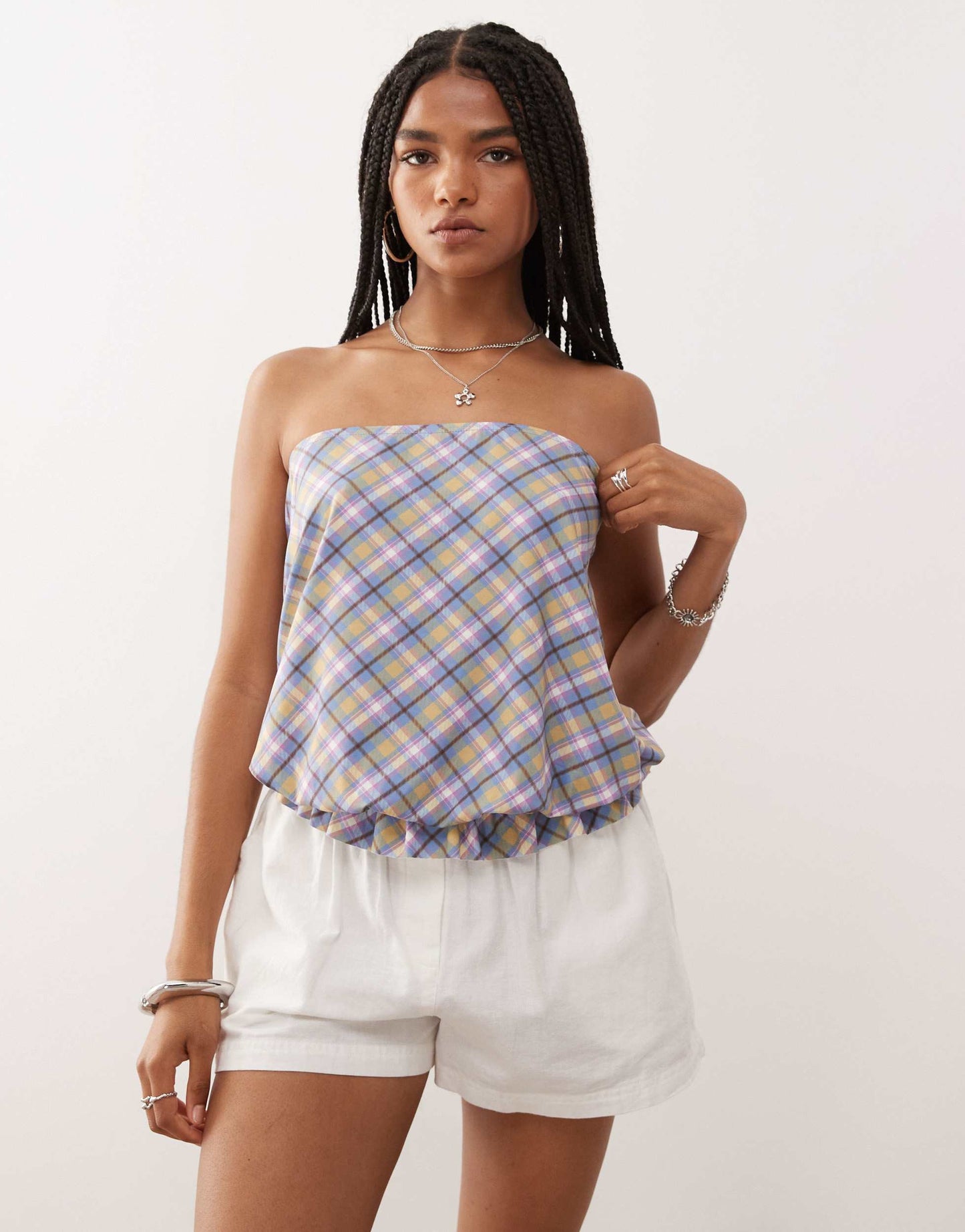 COLLUSION check bandeau top in multi