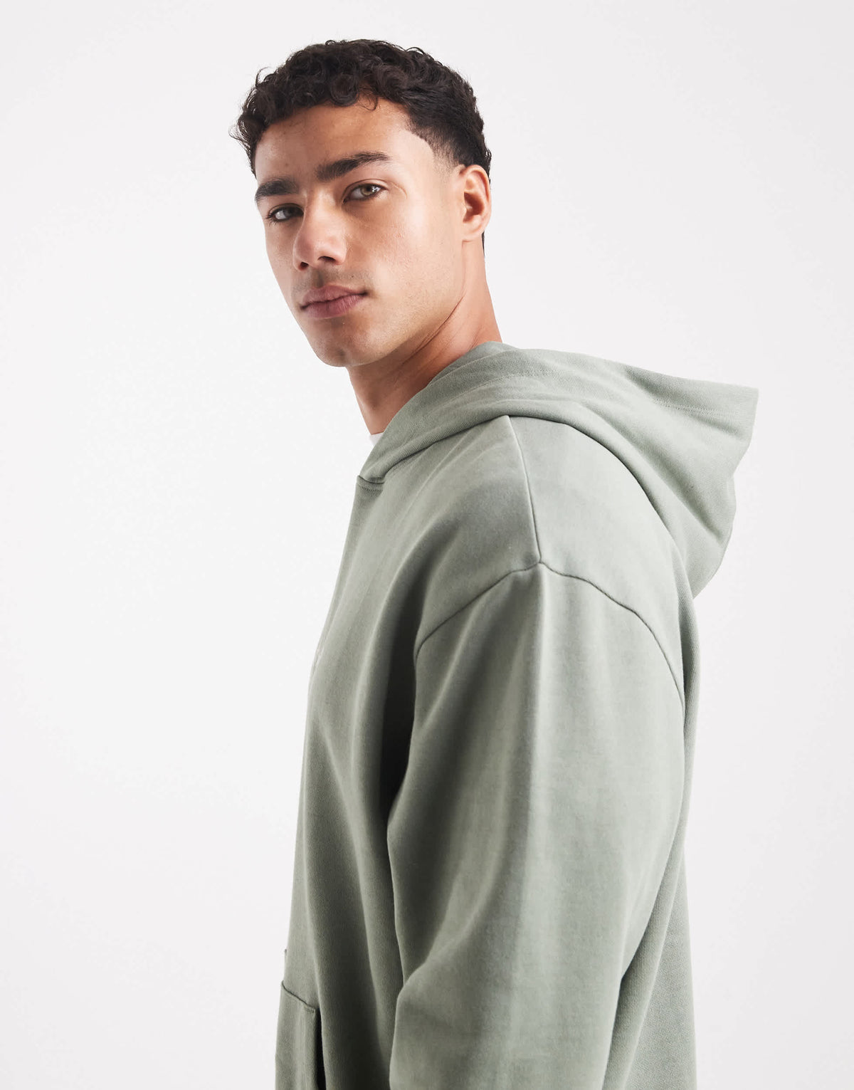 ASOS DESIGN hoodie with celestial print in light green