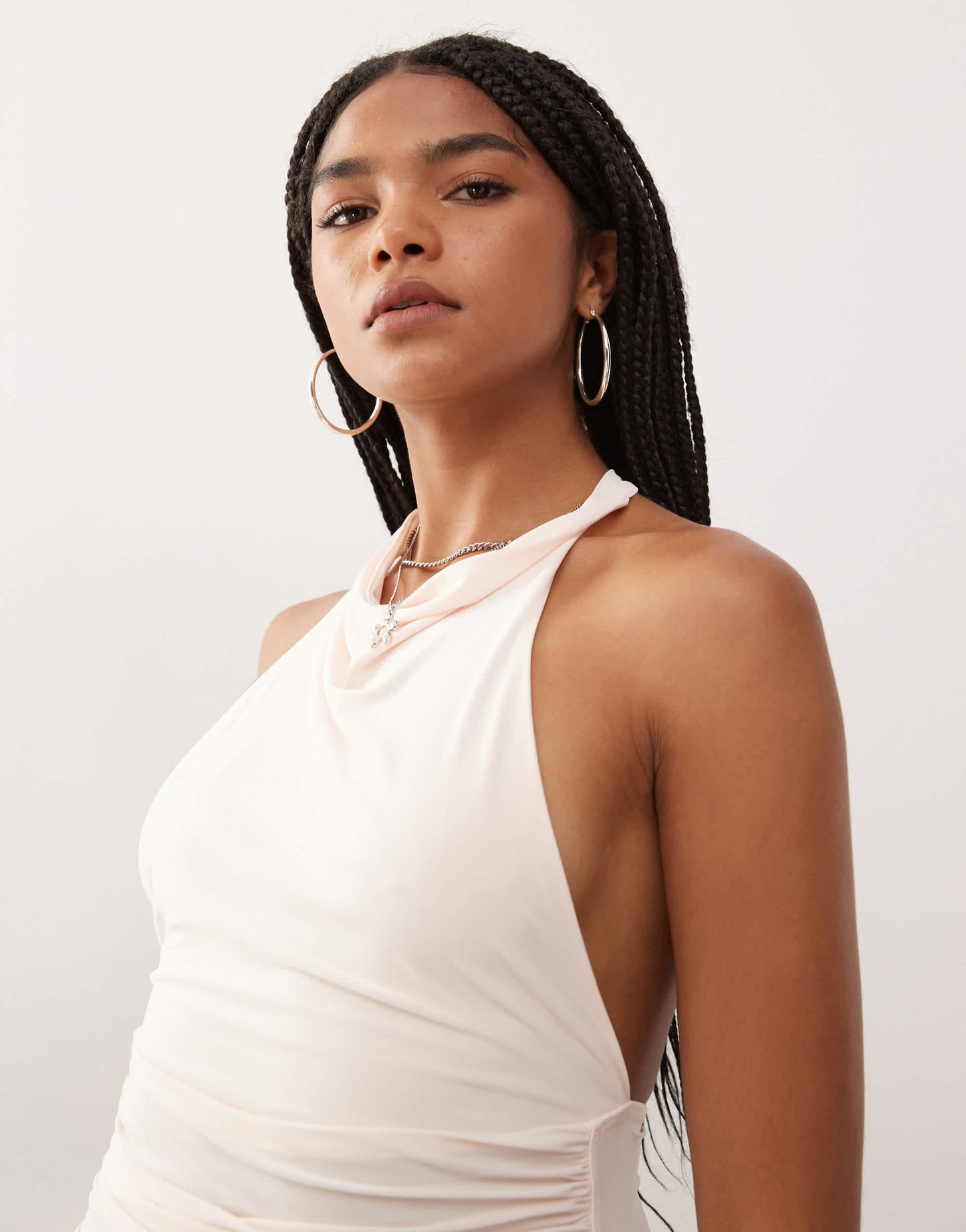 COLLUSION high neck top in cream