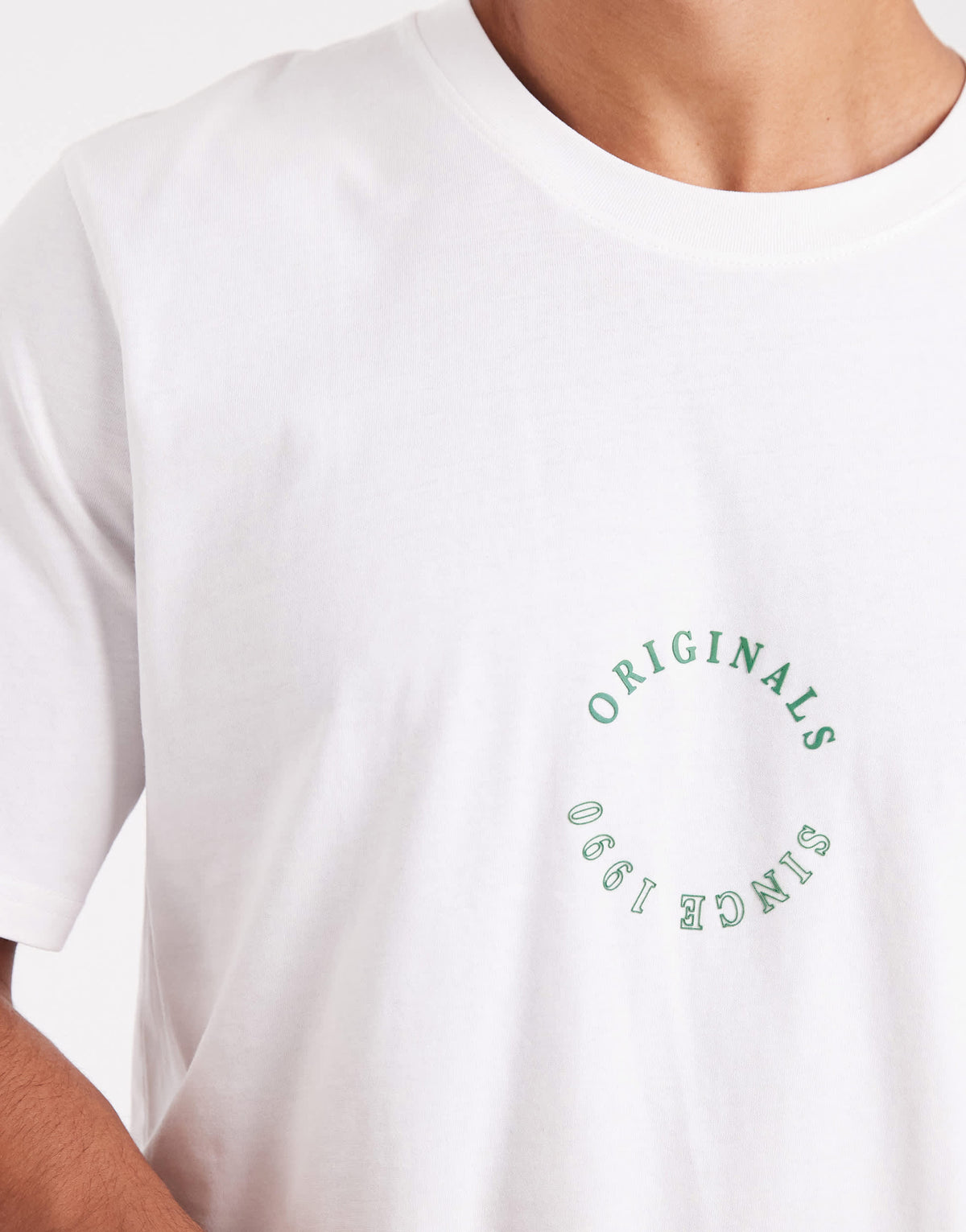 Jack & Jones relaxed t-shirt with originals print in white