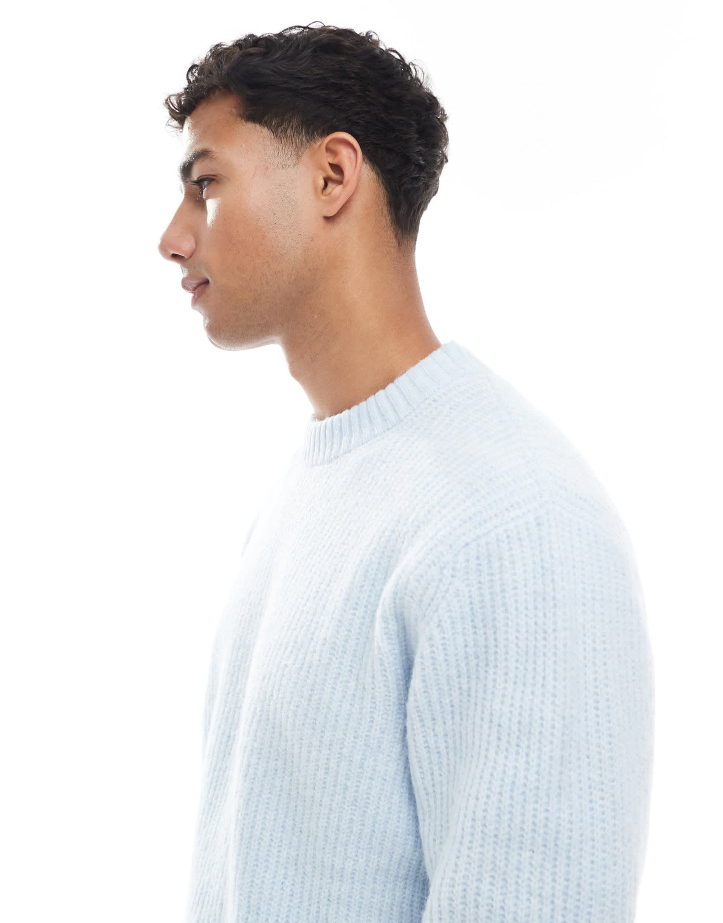 Jack & Jones oversize thick ribbed jumper in light blue