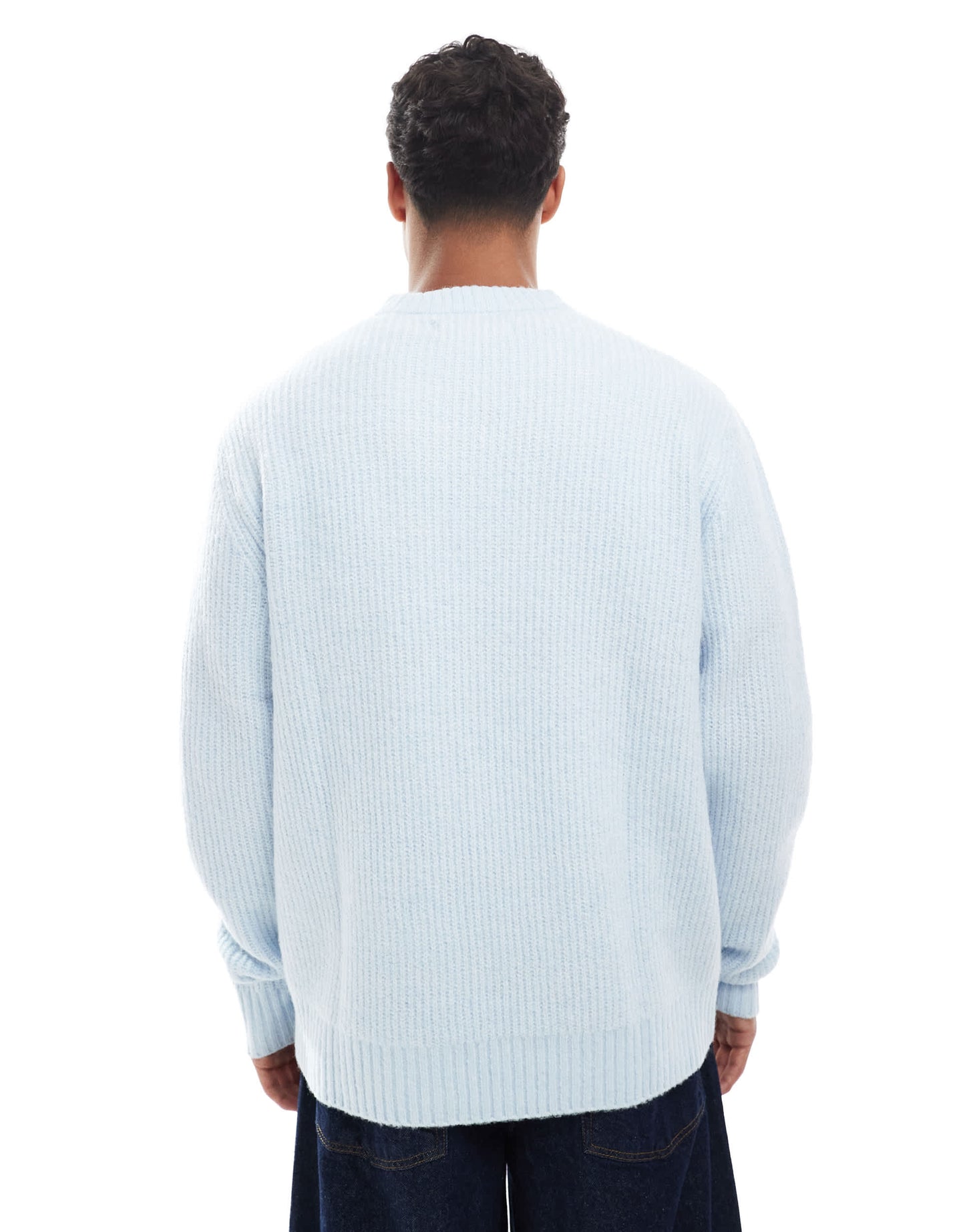 Jack & Jones oversize thick ribbed jumper in light blue