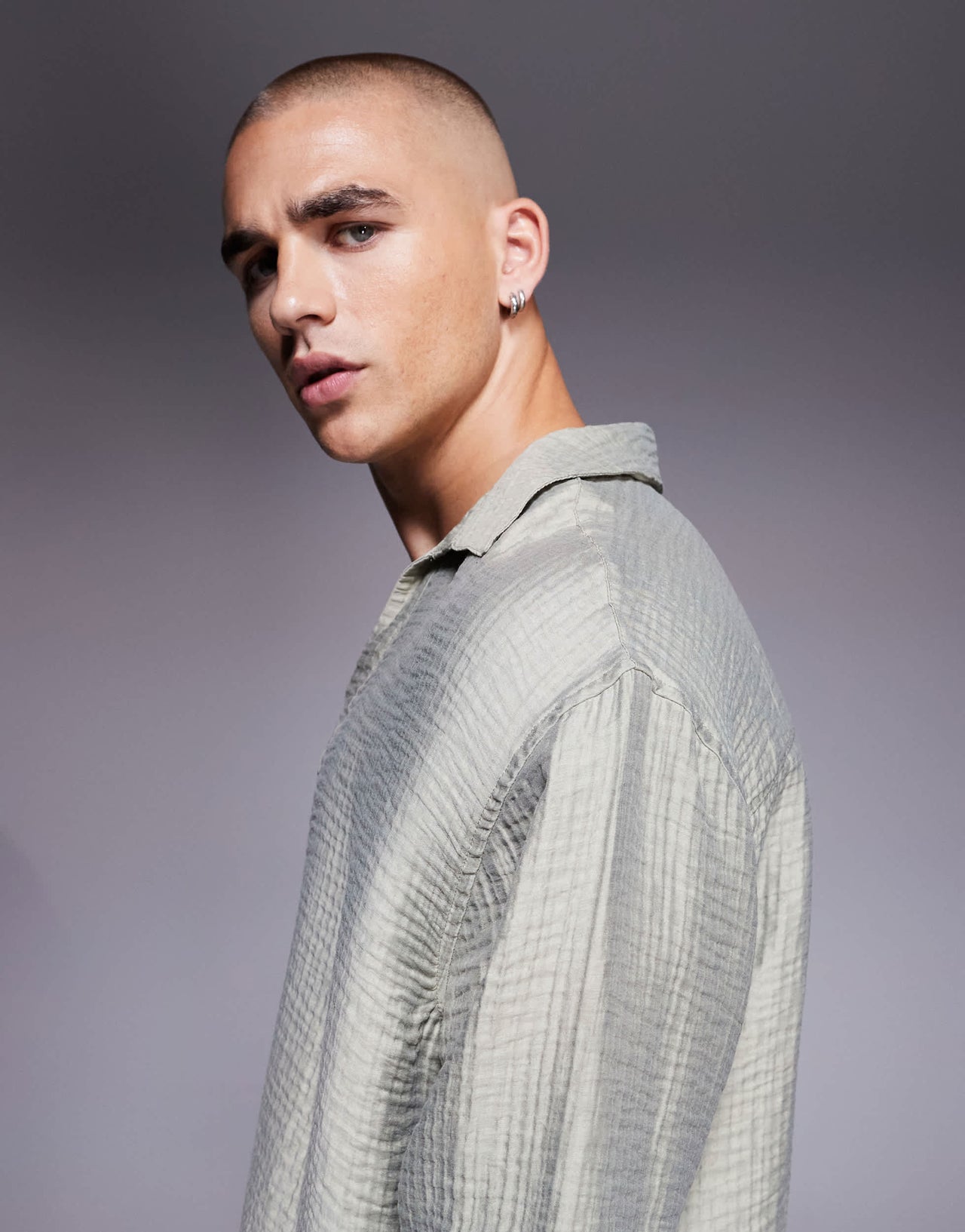 ASOS DESIGN oversized overhead textured shirt in grey
