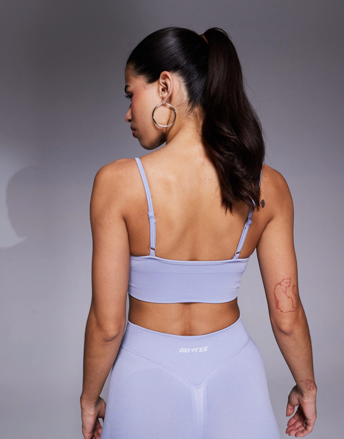 Bo+Tee Define Luxe crop top co-ord in fresh form blue
