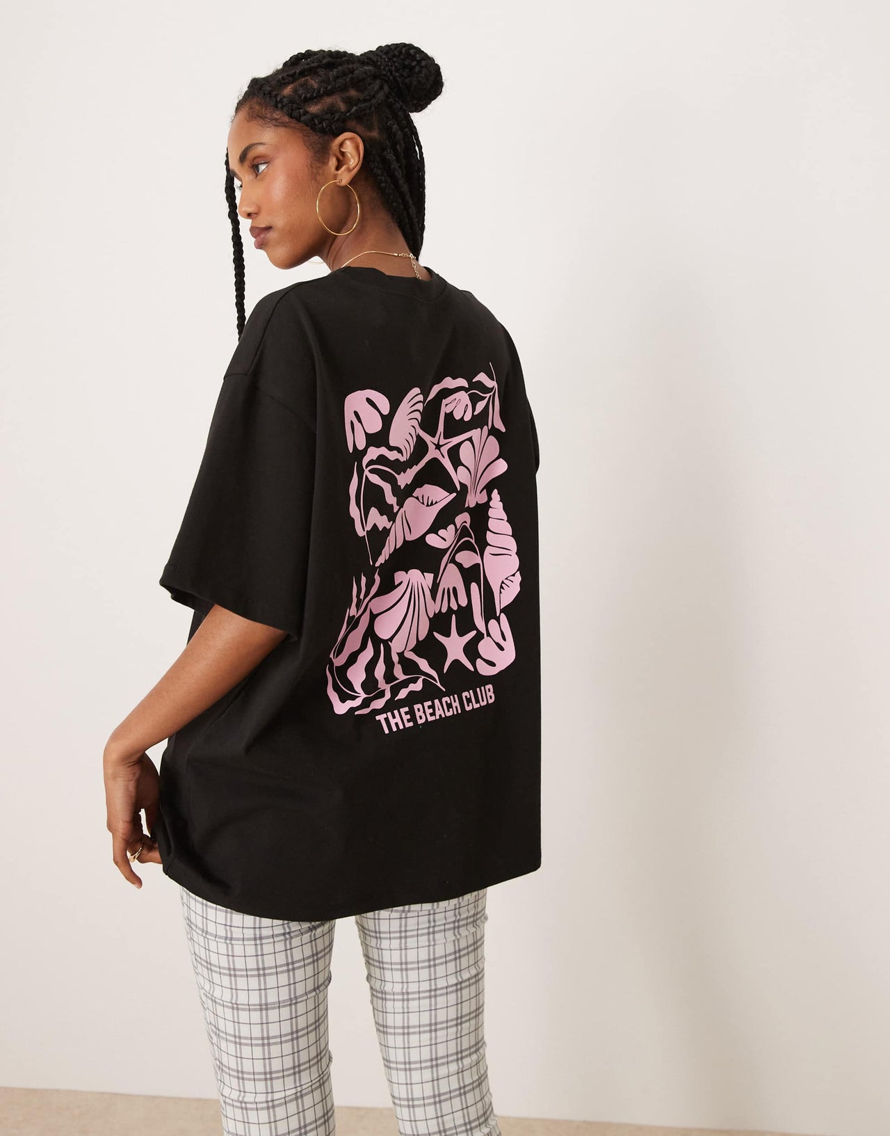 ASOS DESIGN oversized t-shirt with puff print in black