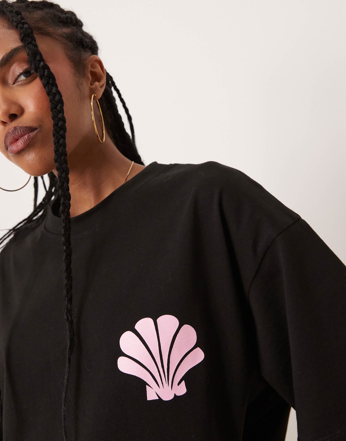 ASOS DESIGN oversized t-shirt with puff print in black