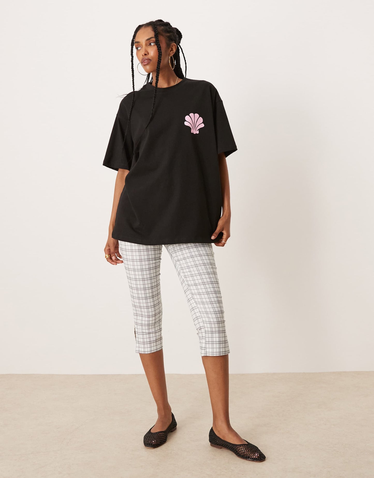 ASOS DESIGN oversized t-shirt with puff print in black