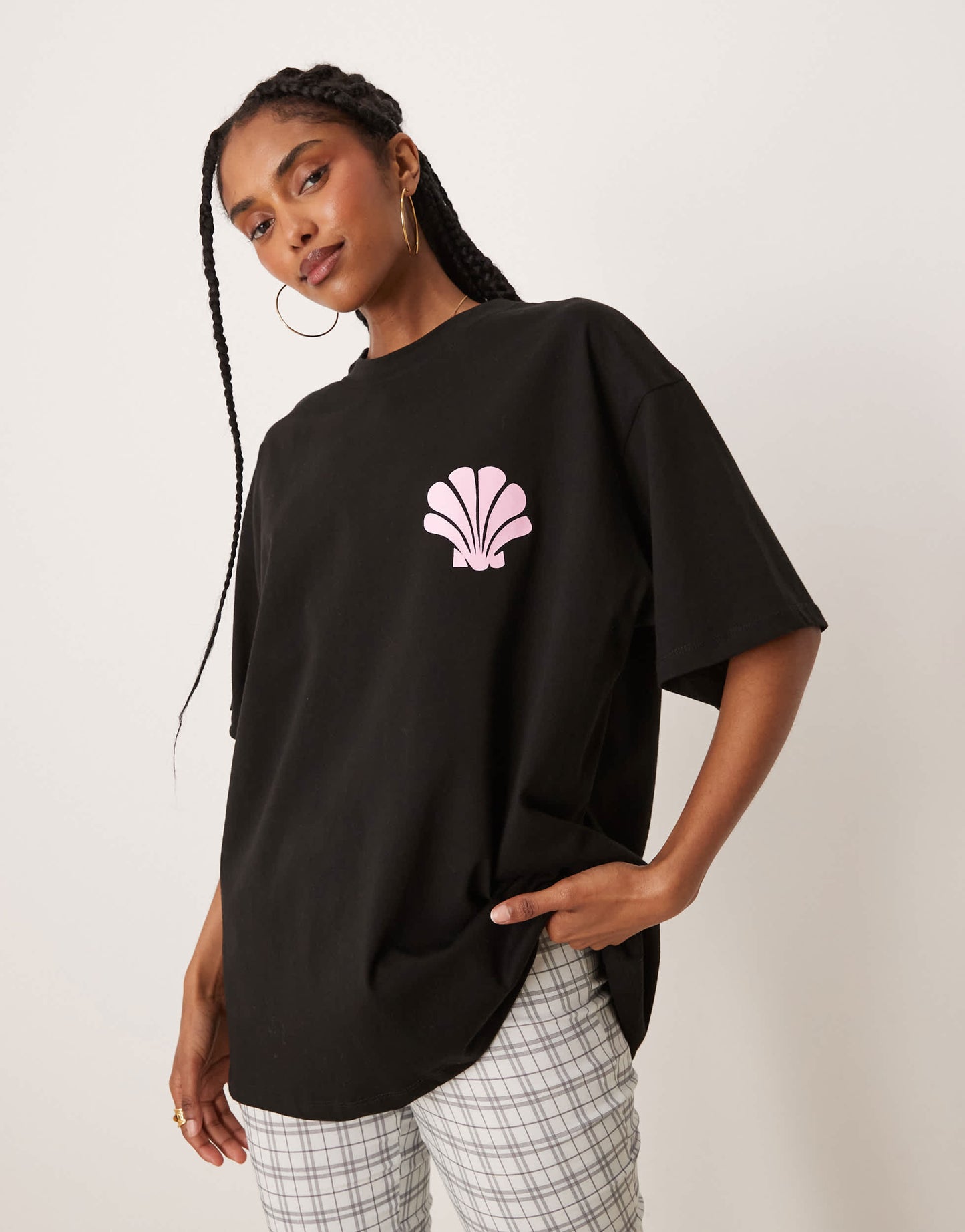 ASOS DESIGN oversized t-shirt with puff print in black