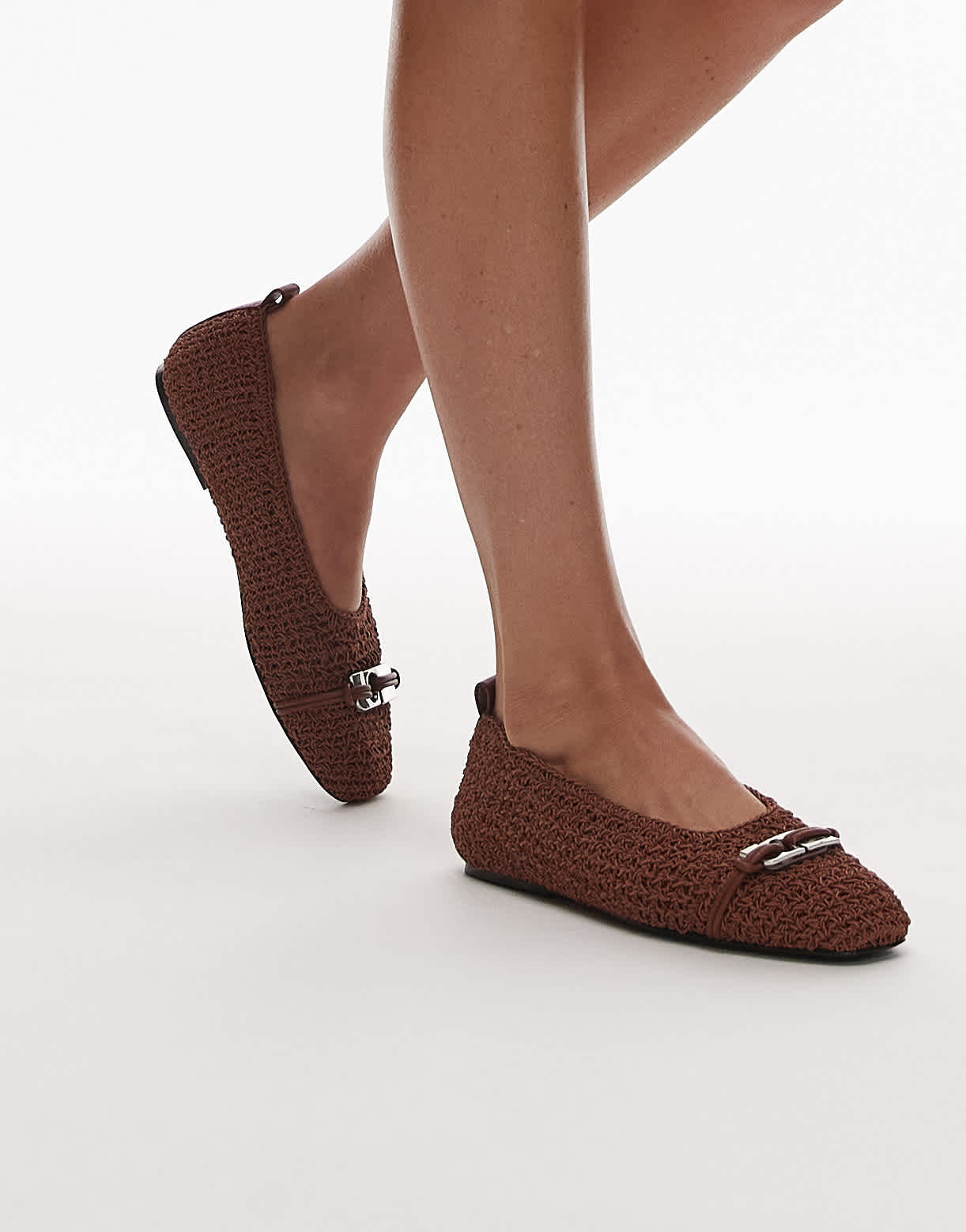 Laagam maui ballerina flat shoes in brown