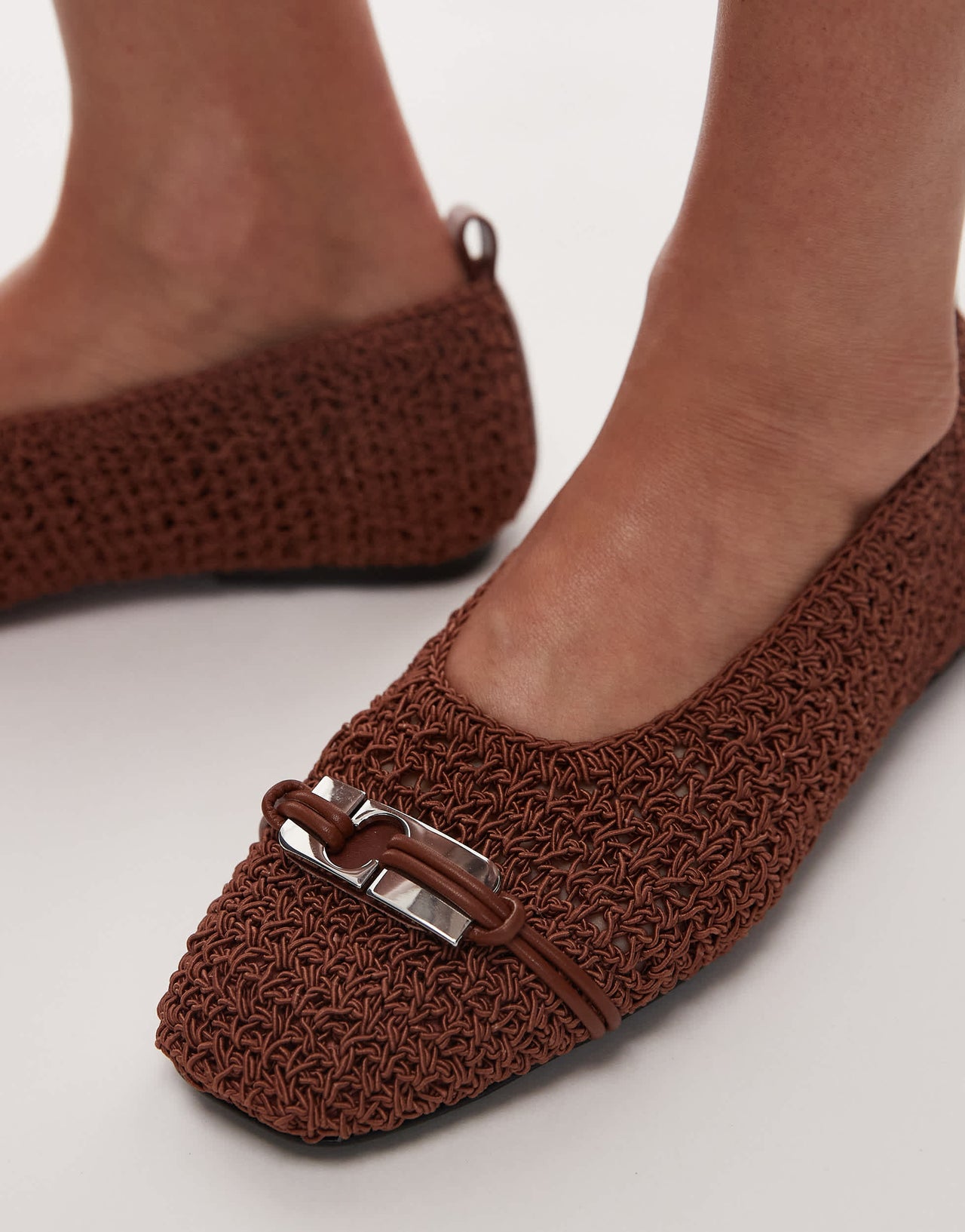 Laagam maui ballerina flat shoes in brown