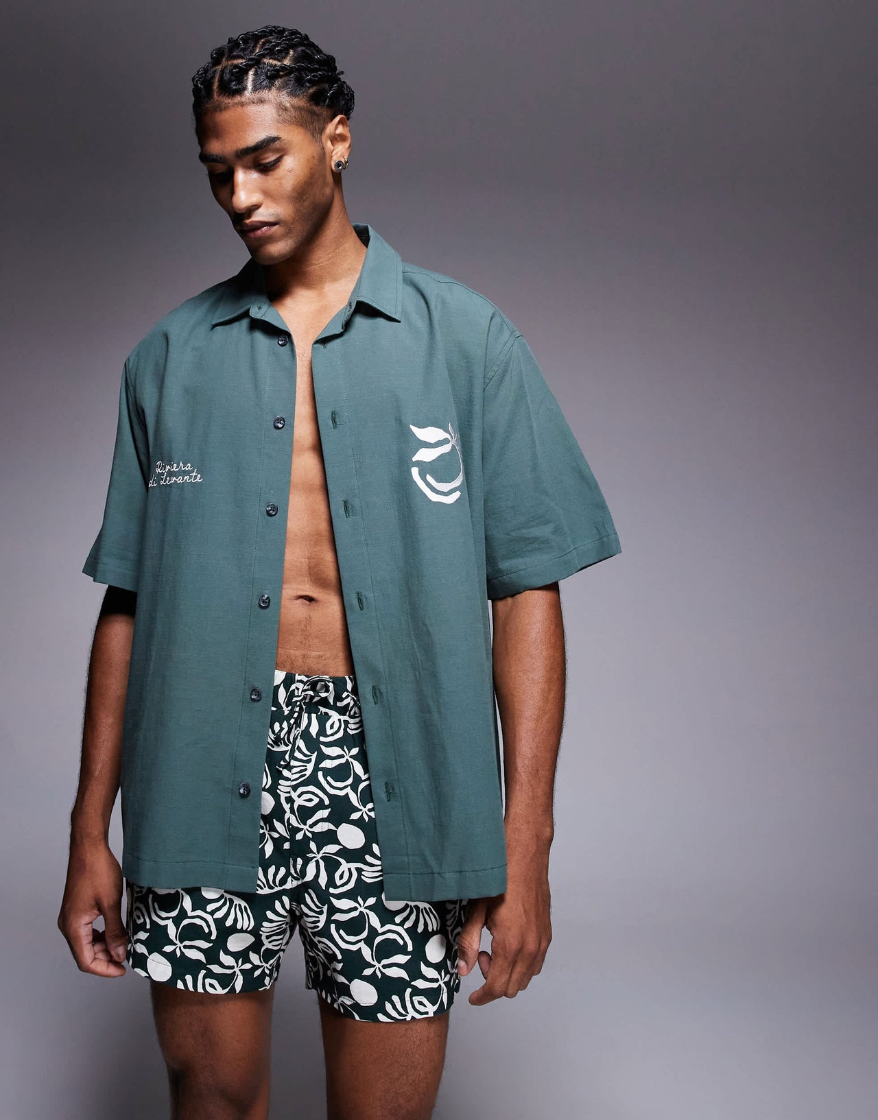 ASOS DESIGN co-ord shorts in short length in dark green