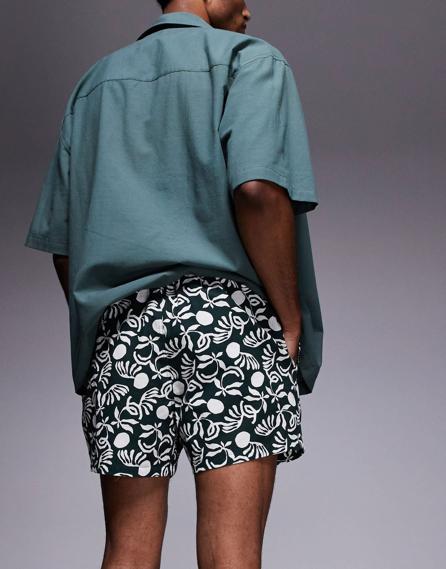 ASOS DESIGN co-ord shorts in short length in dark green