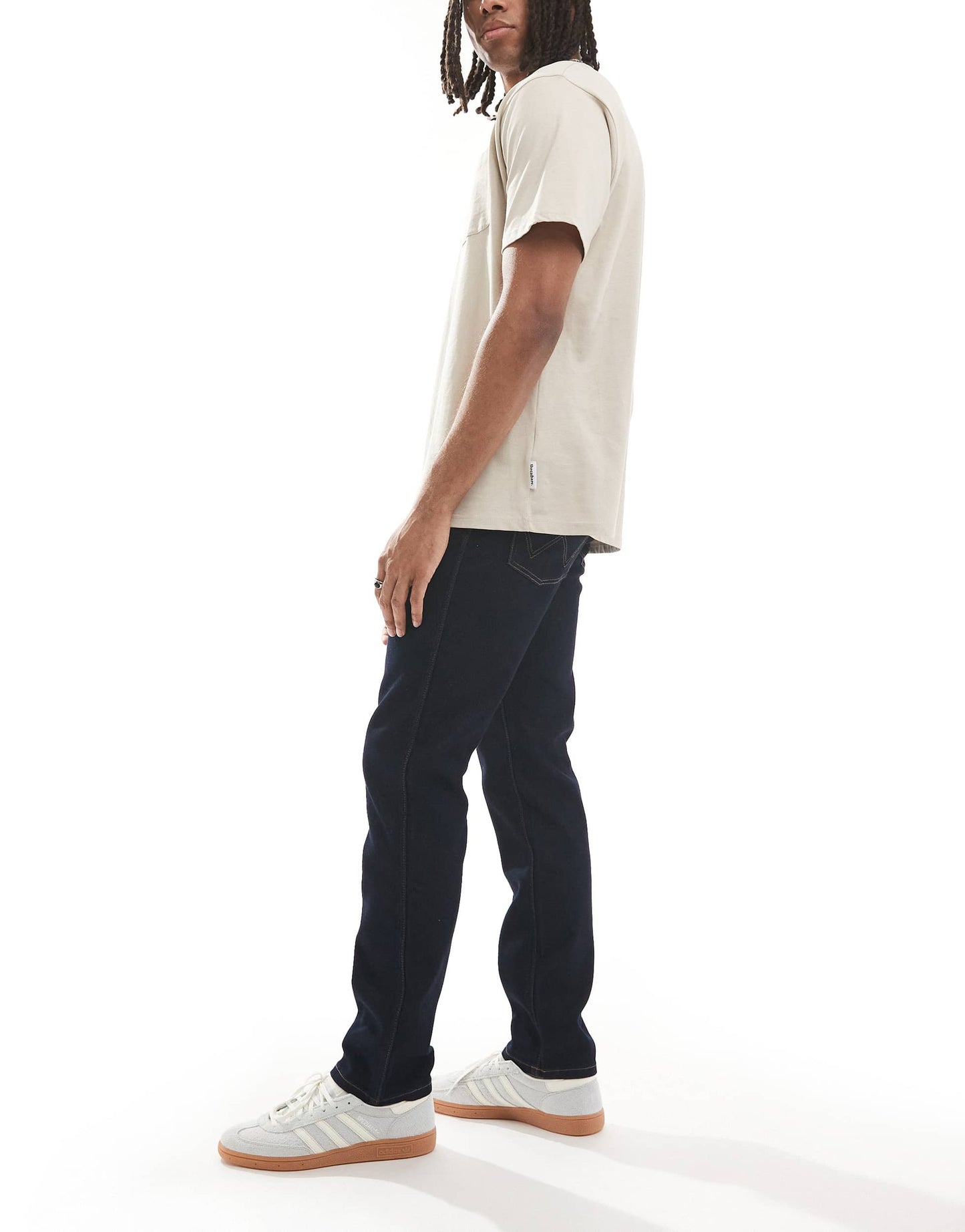 Wrangler Larston slim tapered fit jeans in dark blue