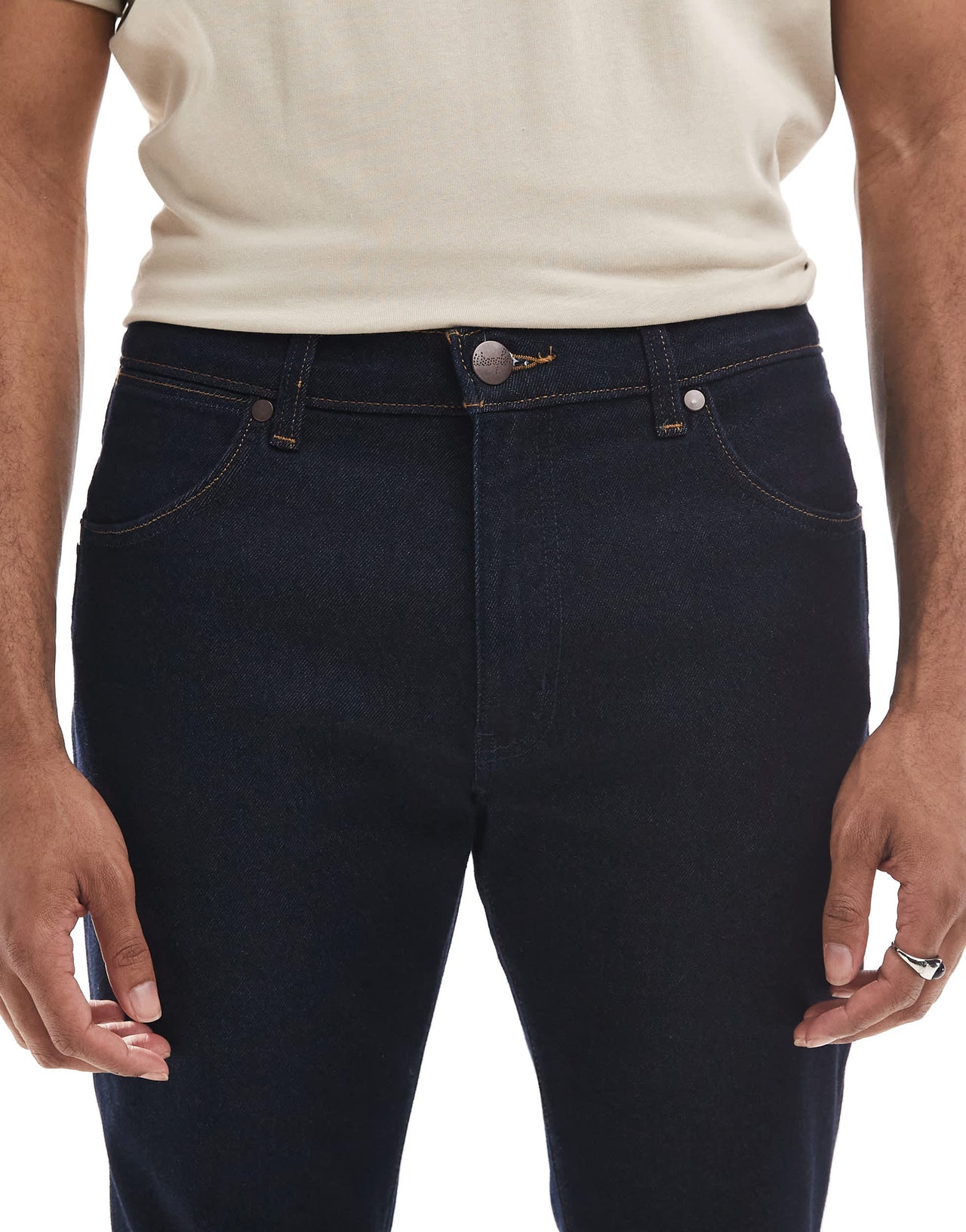 Wrangler Larston slim tapered fit jeans in dark blue