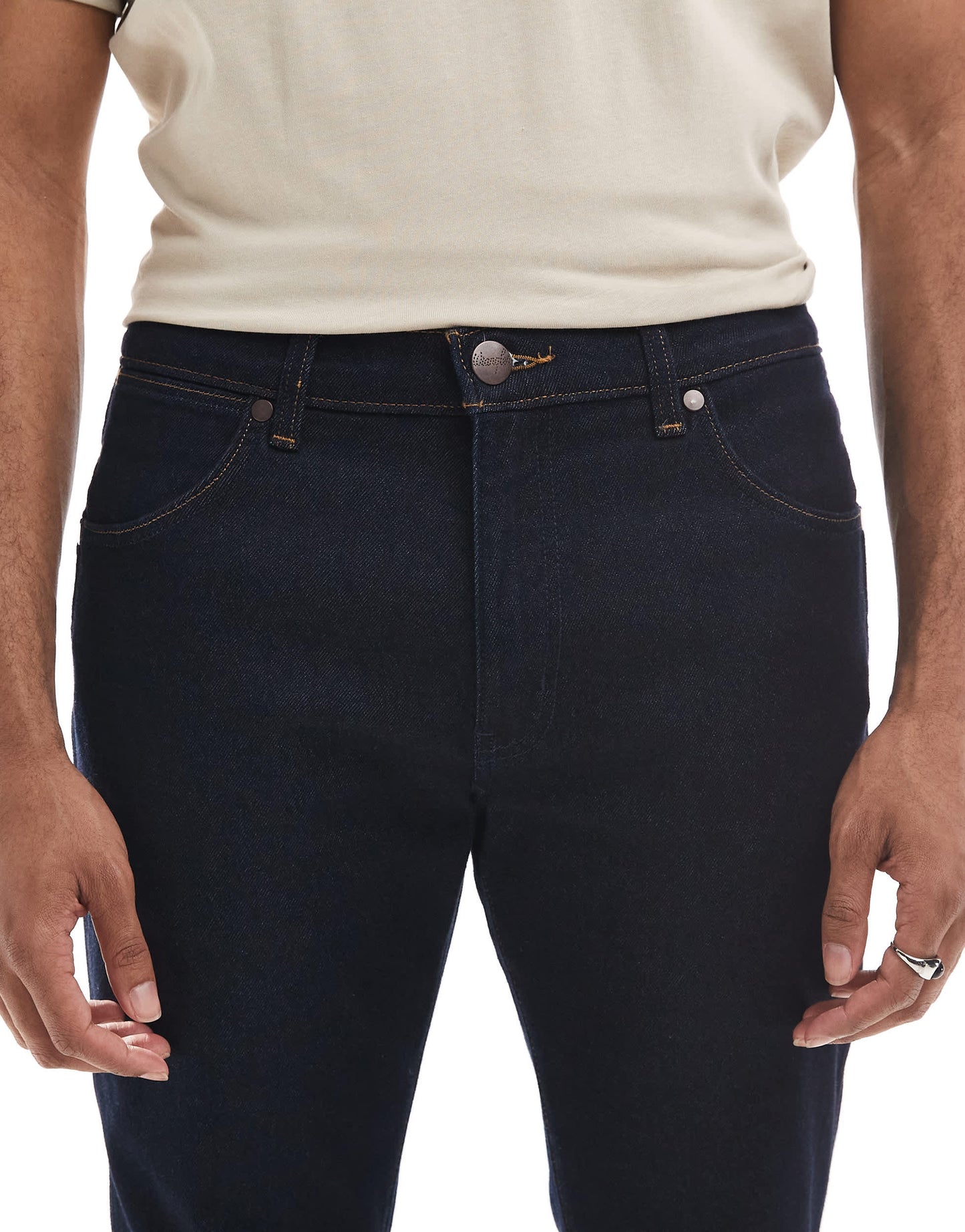 Wrangler Larston slim tapered fit jeans in dark blue
