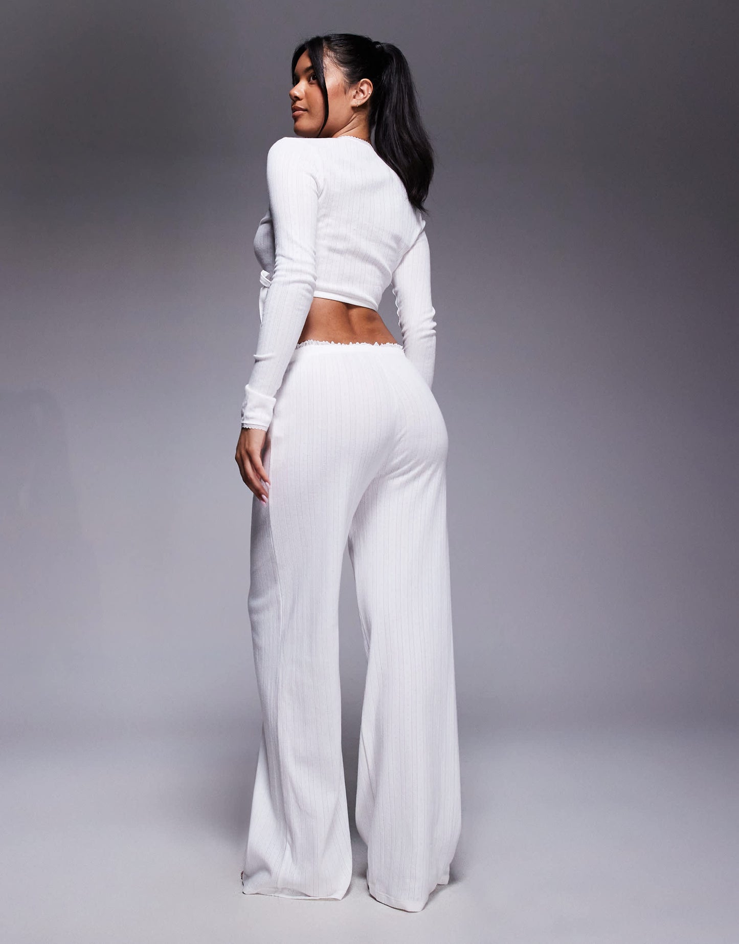 Oh Polly relaxed lounge trouser co-ord in white