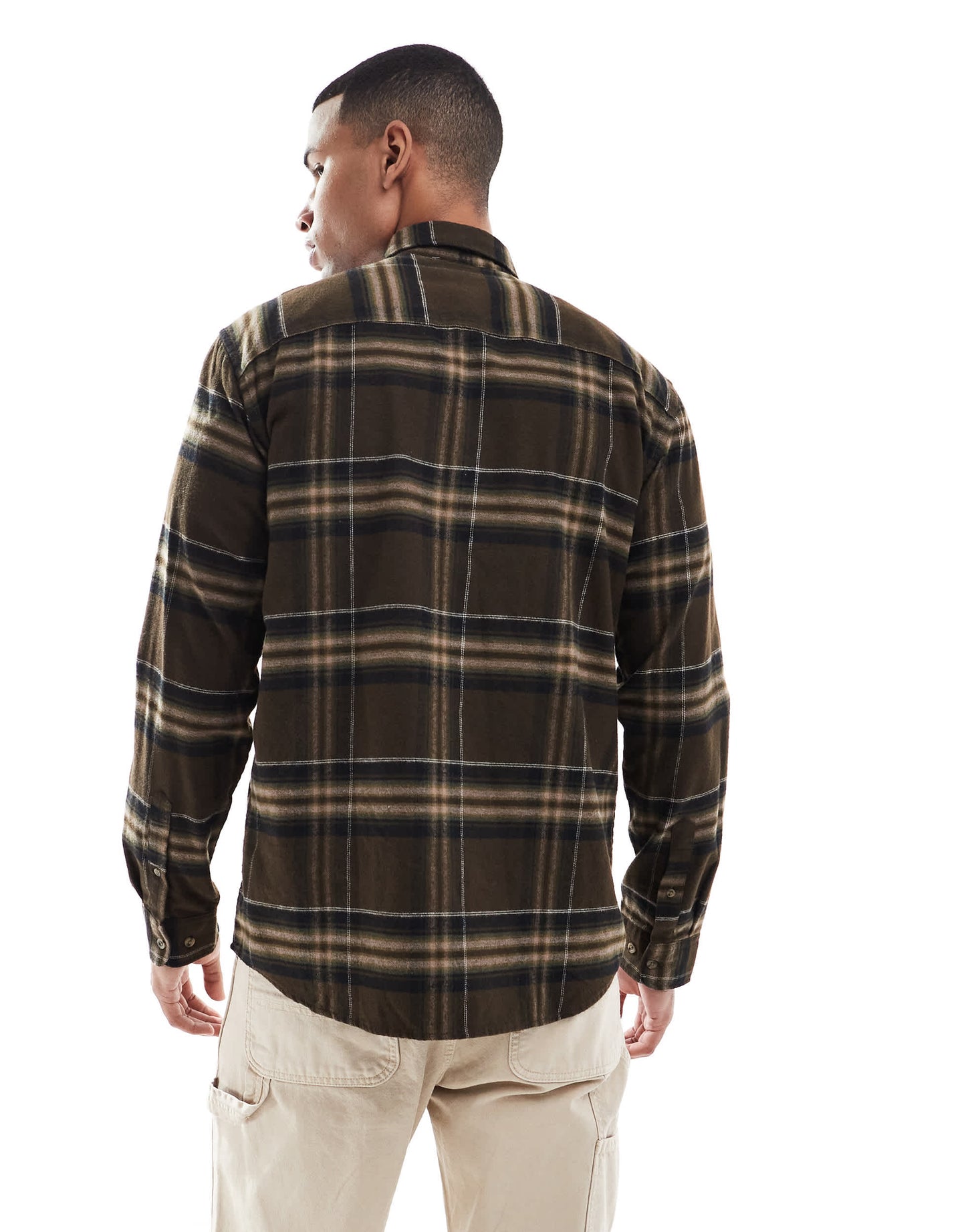 Jack & Jones check shirt in brown