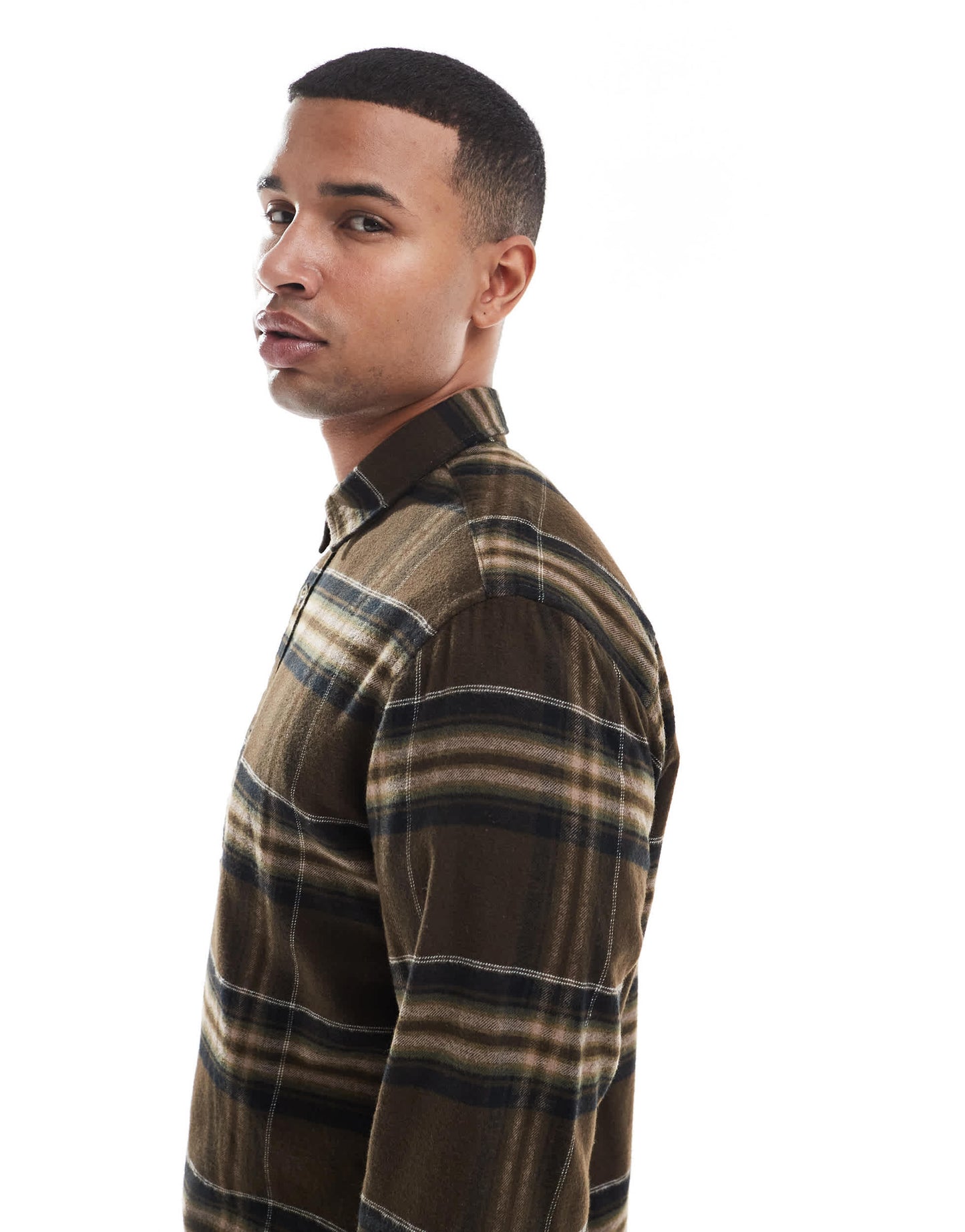 Jack & Jones check shirt in brown