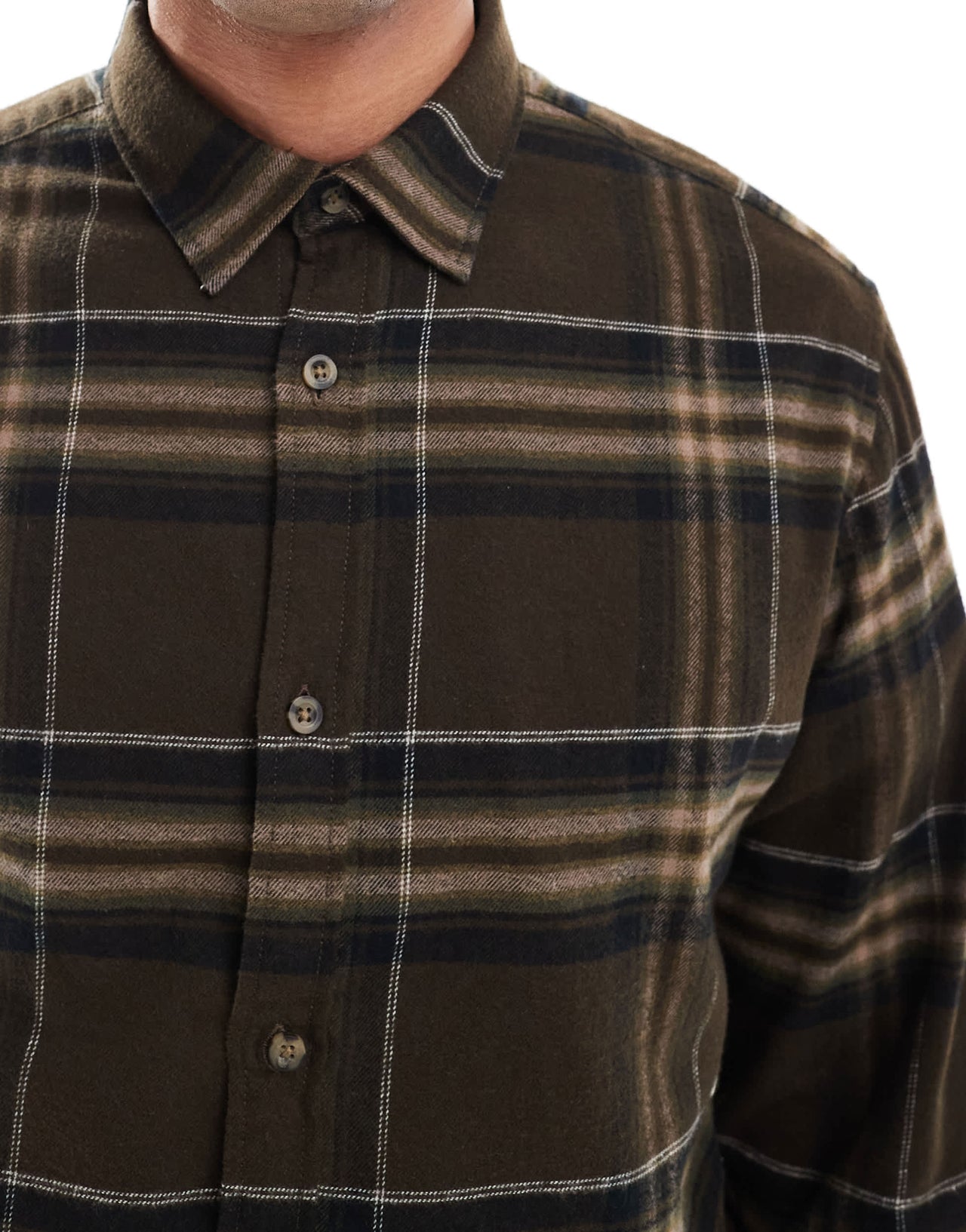 Jack & Jones check shirt in brown