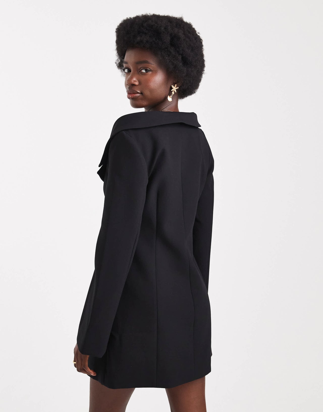 ASOS DESIGN off shoulder blazer dress in black