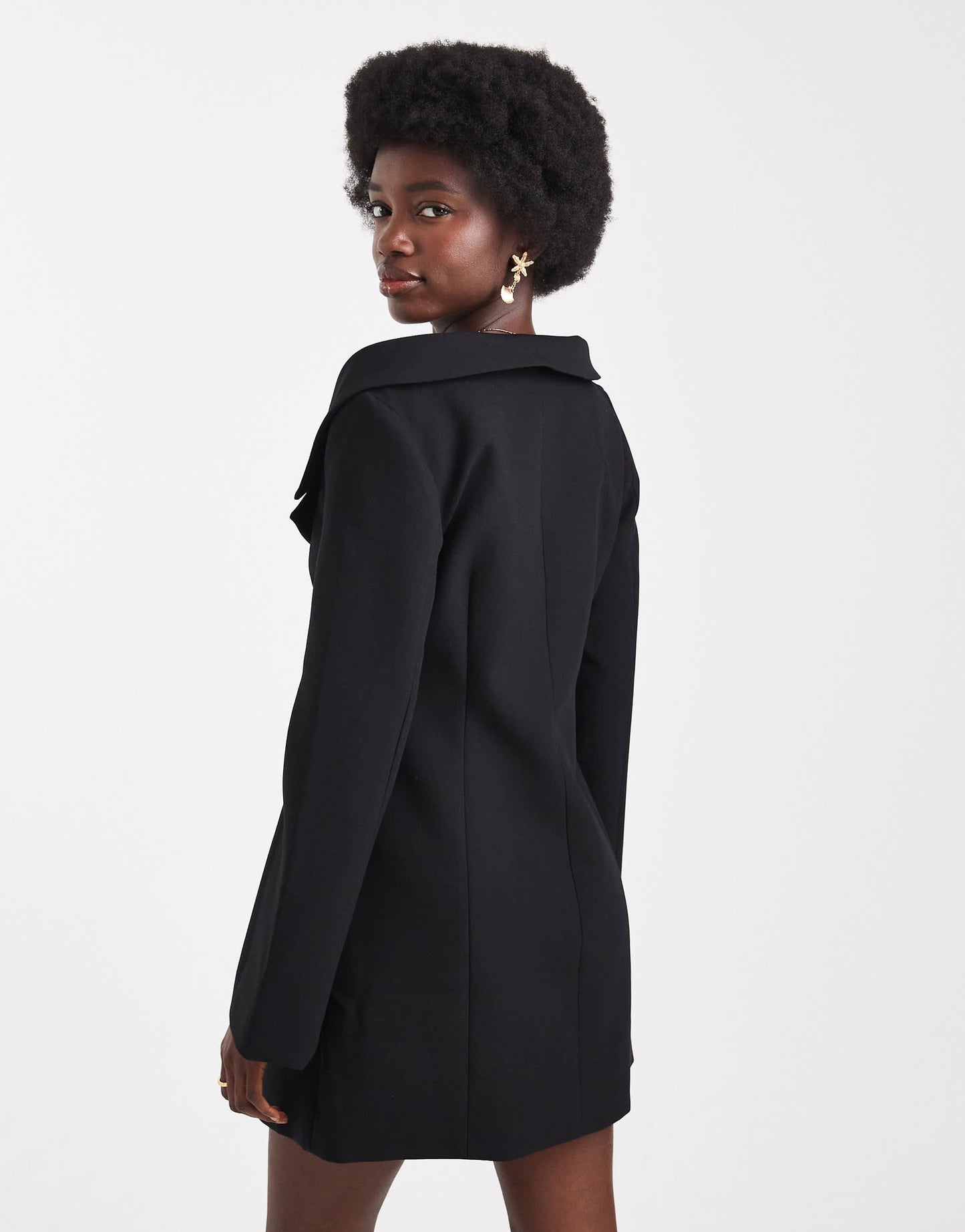 ASOS DESIGN off shoulder blazer dress in black