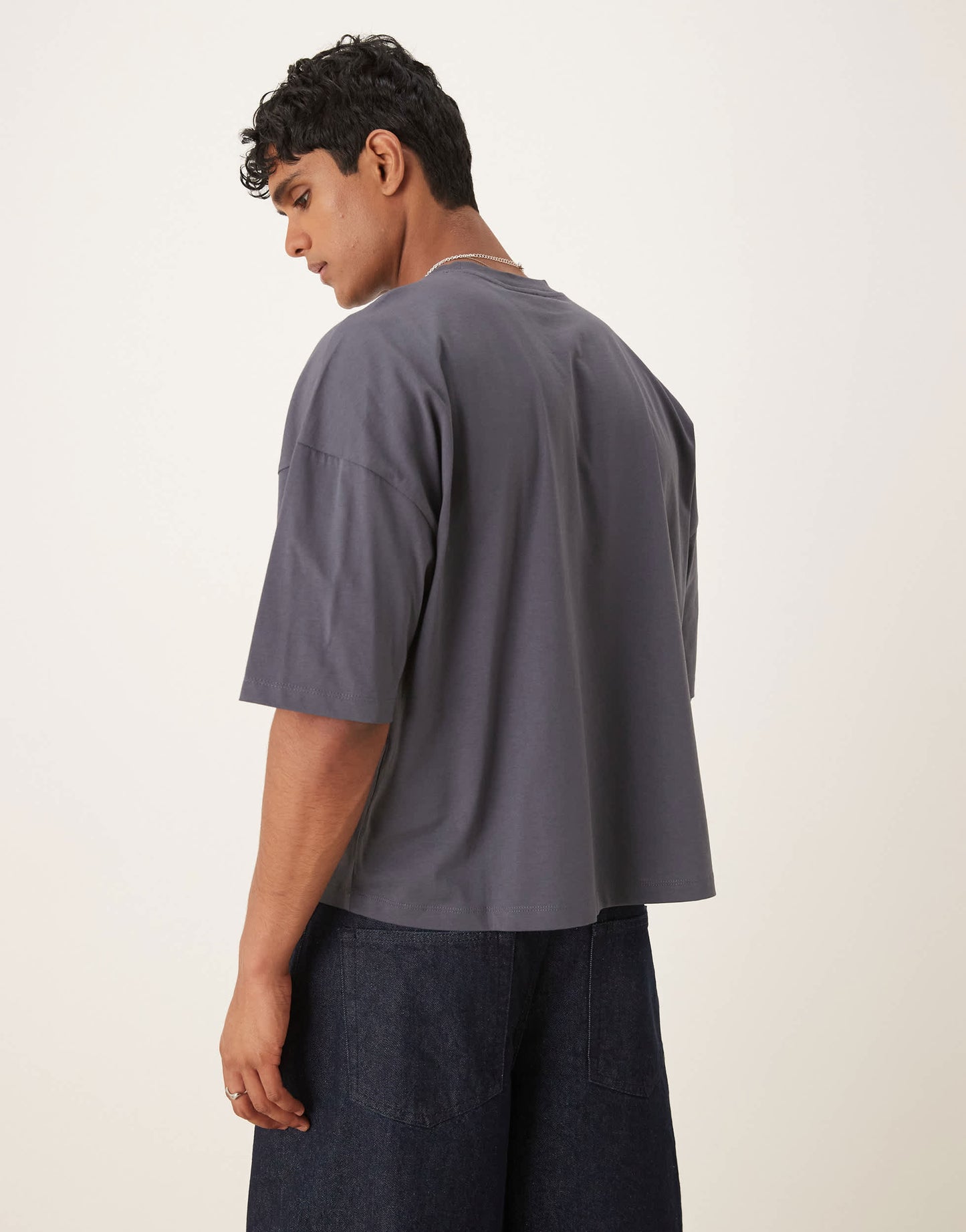 ASOS DESIGN oversized t-shirt with chest embroidery in washed black