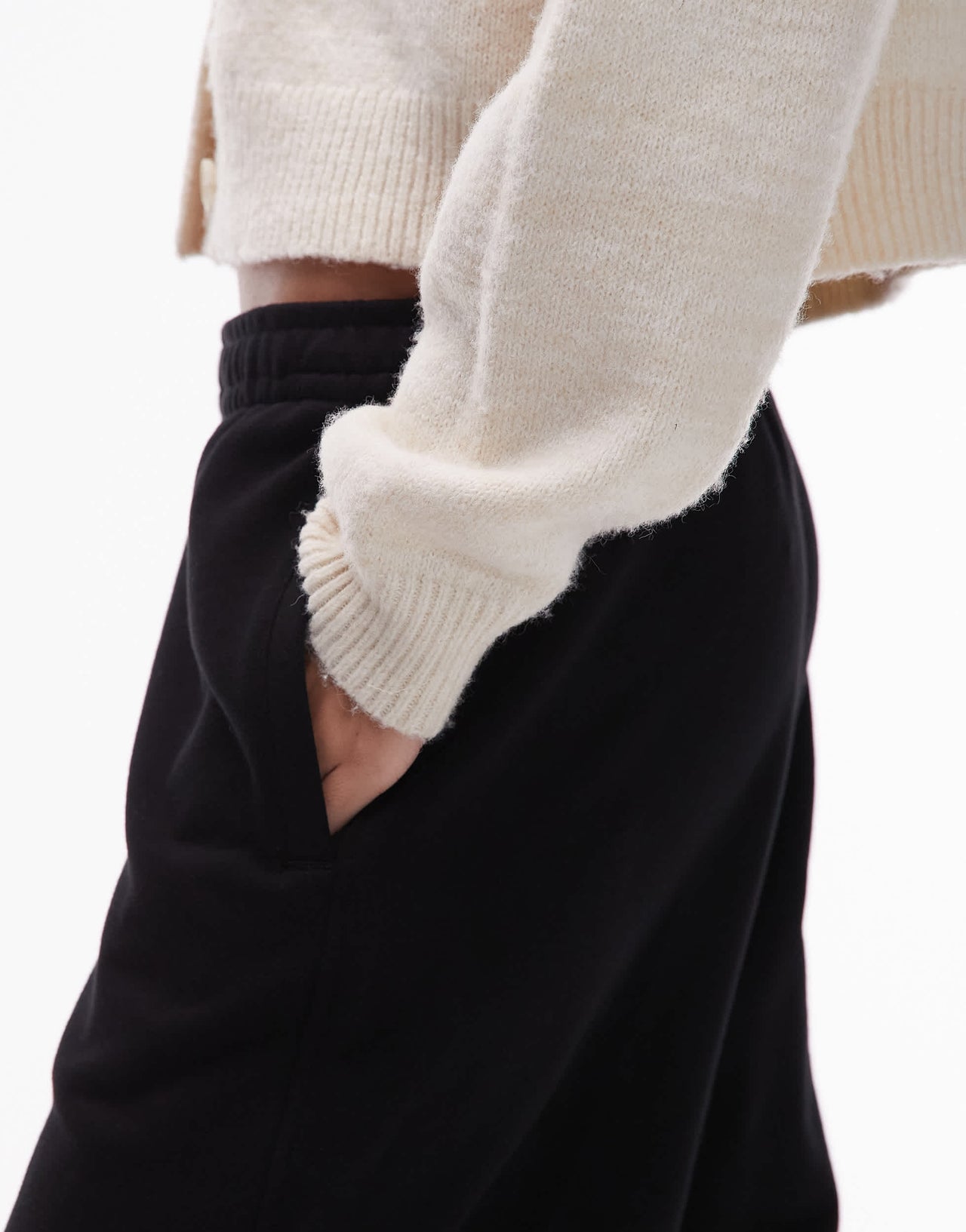 ARKET pure cotton wide leg joggers in black