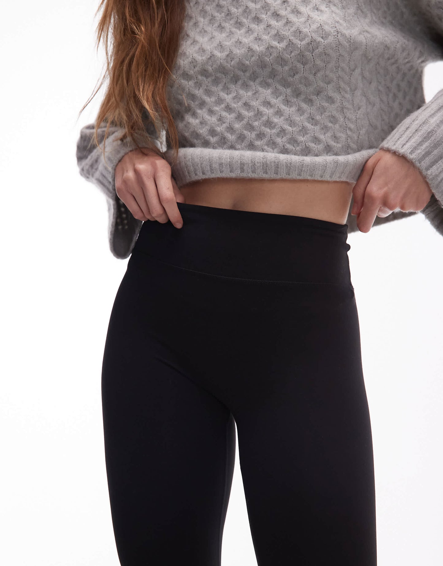 ARKET supersoft stretch leggings with deep waistband in black