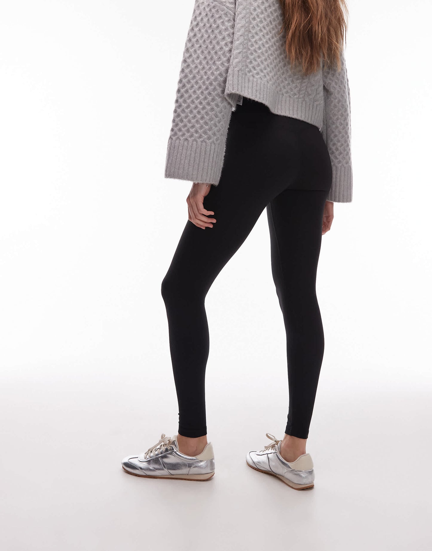 ARKET supersoft stretch leggings with deep waistband in black