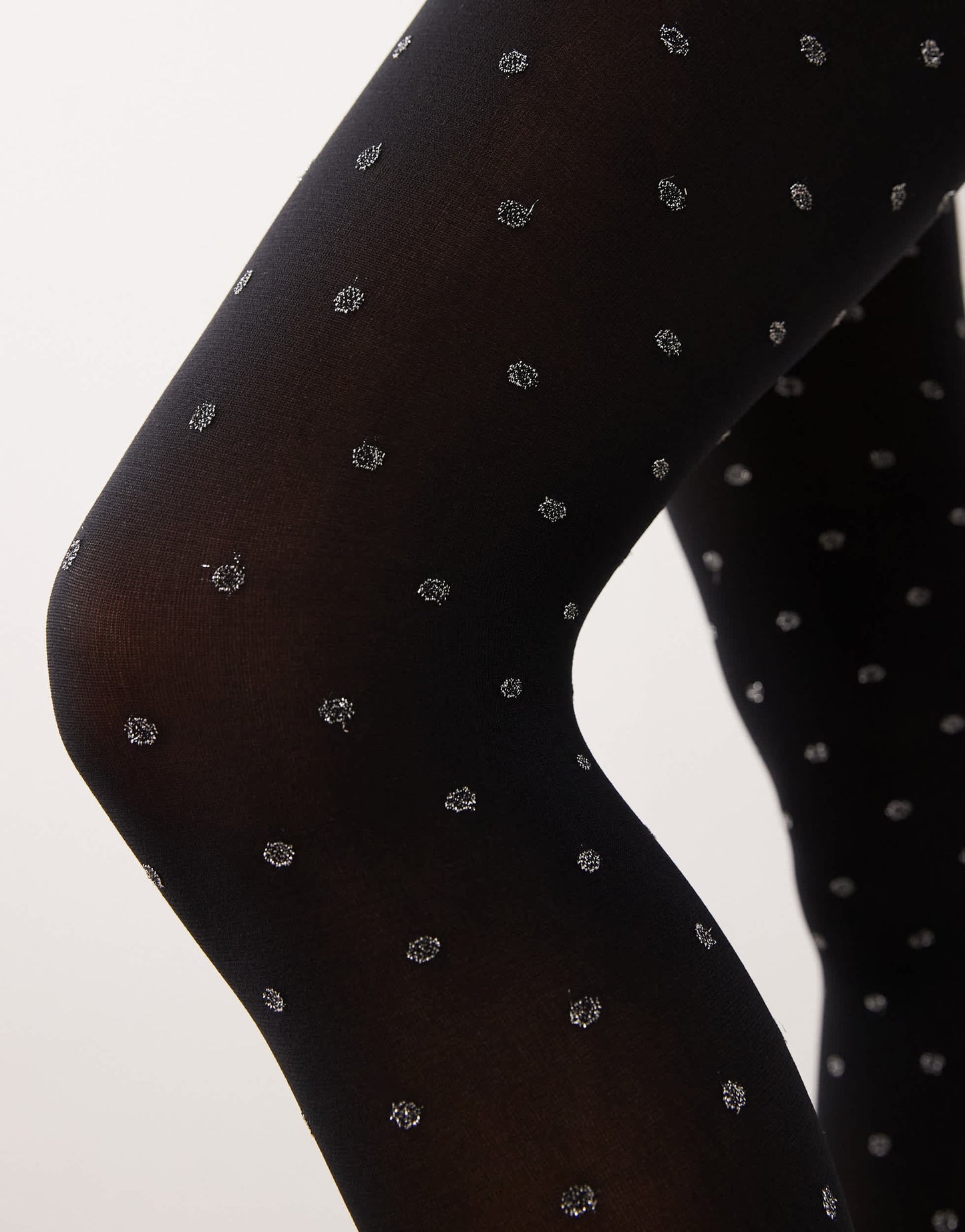 ASOS DESIGN tights with metallic glitter dots in black