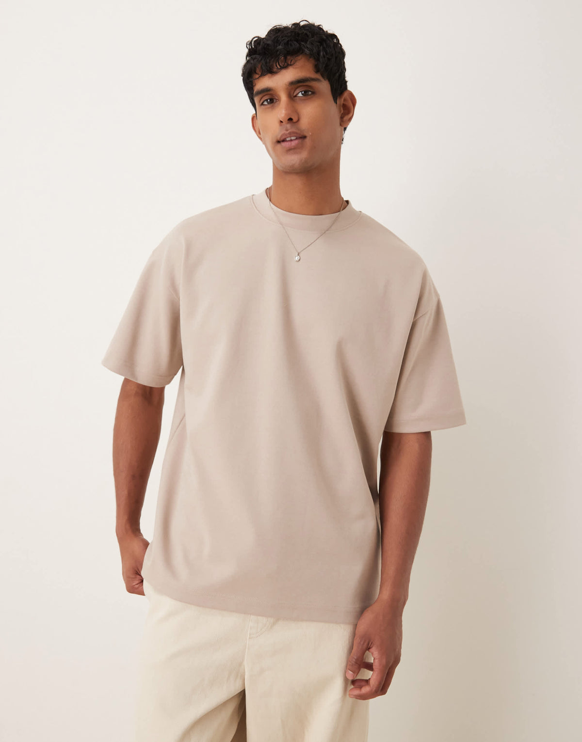 ASOS DESIGN heavyweight oversized t-shirt in stone soft touch
