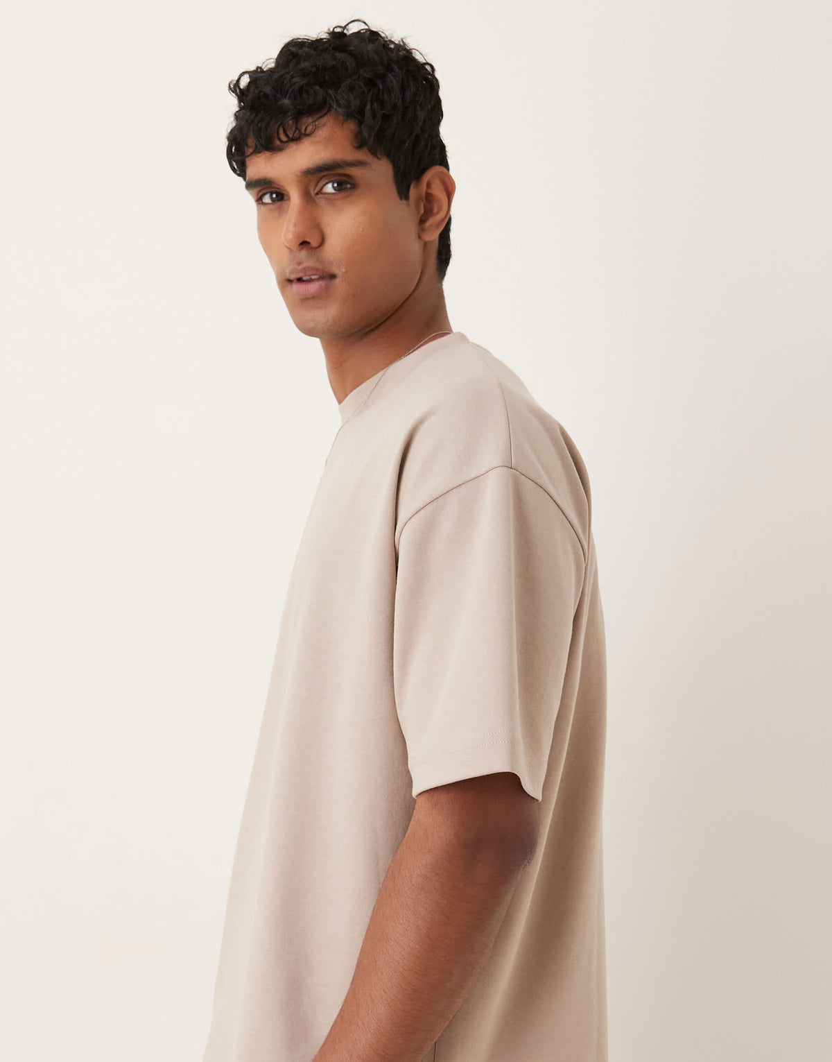 ASOS DESIGN heavyweight oversized t-shirt in stone soft touch