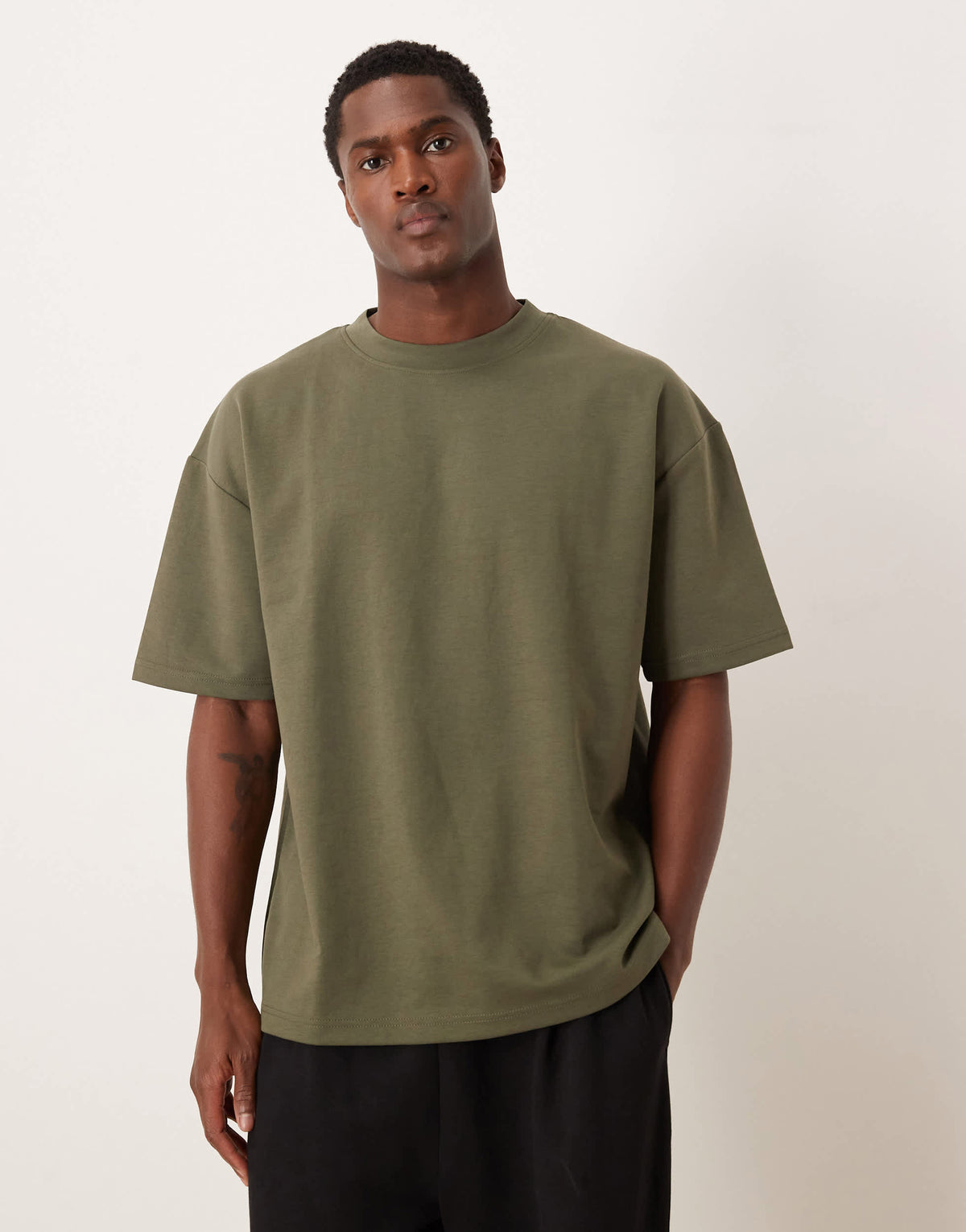 ASOS DESIGN breatheMAXâ„¢ heavyweight oversized t-shirt in khaki cotton blend