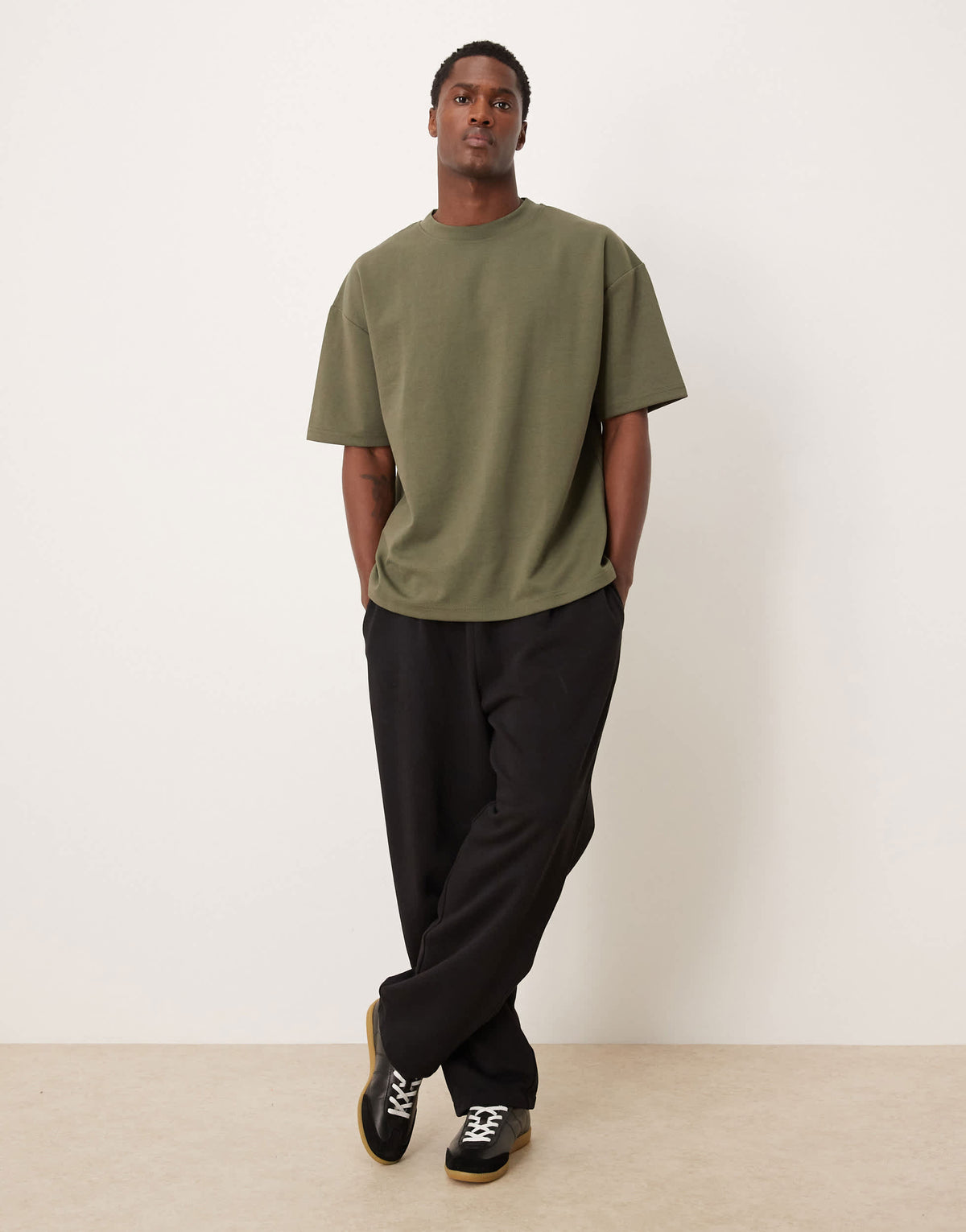 ASOS DESIGN breatheMAXâ„¢ heavyweight oversized t-shirt in khaki cotton blend