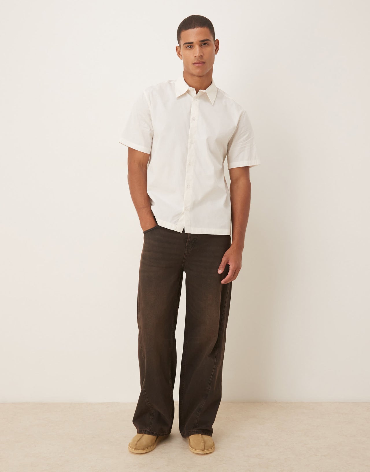 ASOS DESIGN relaxed shirt in white