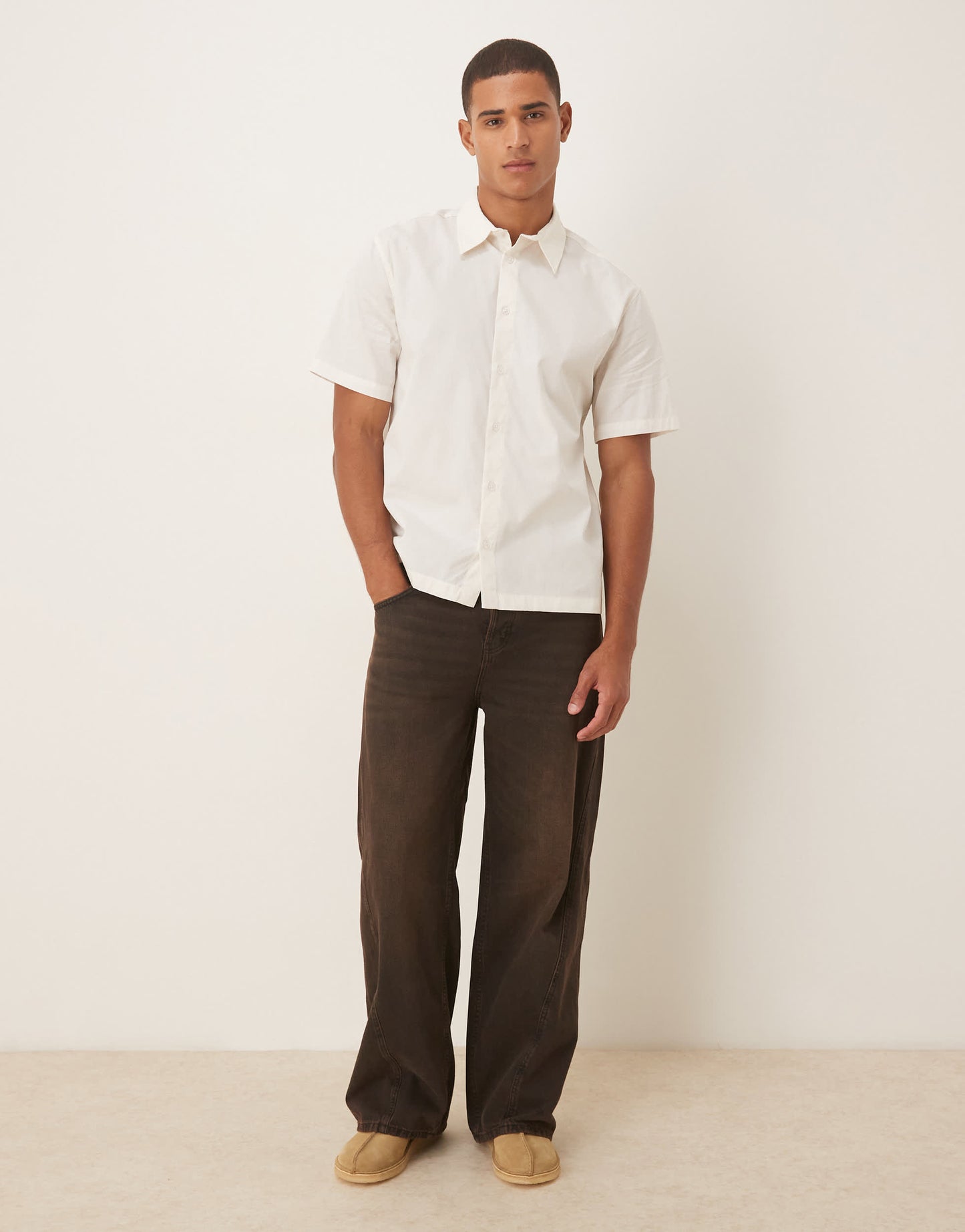 ASOS DESIGN relaxed shirt in white