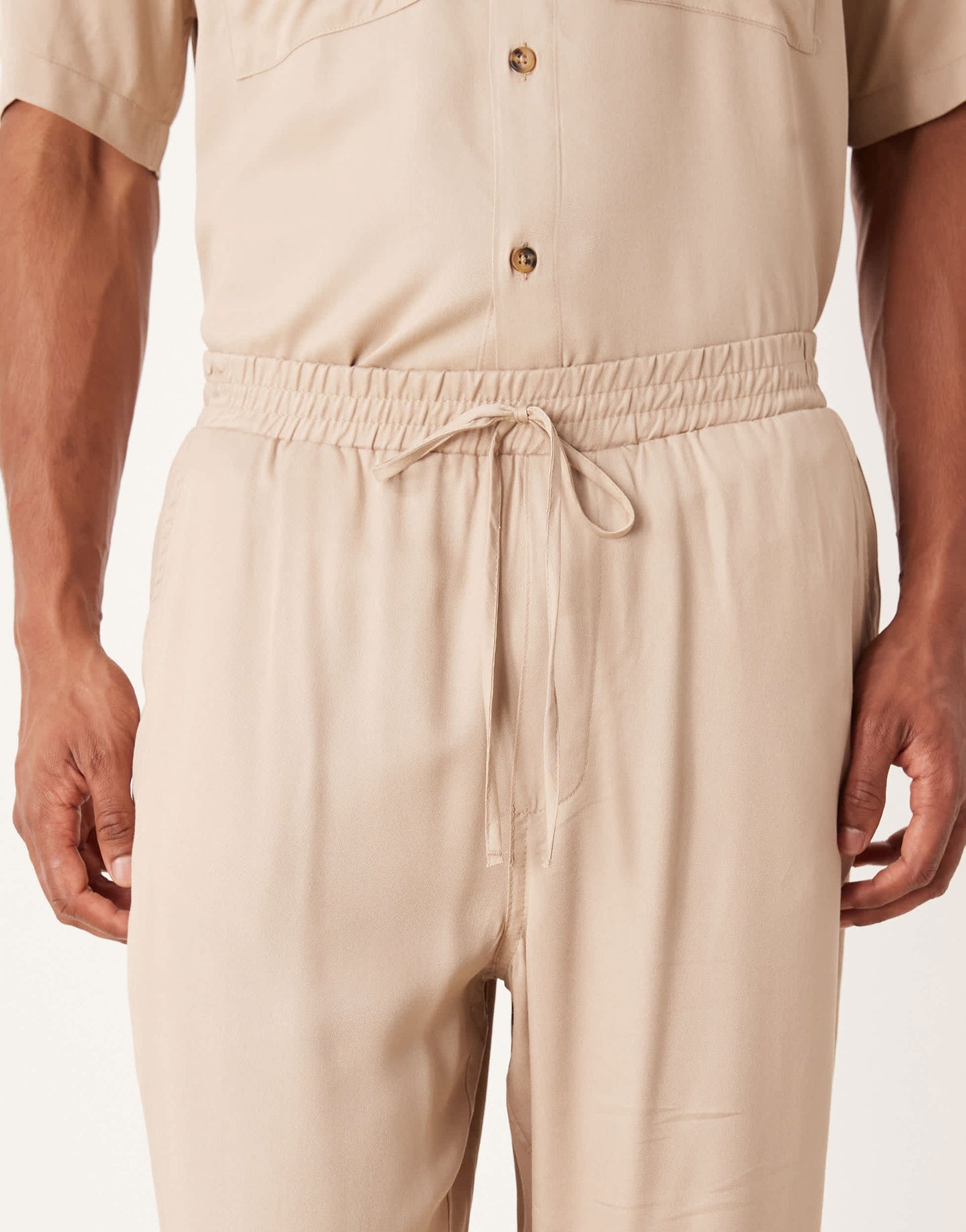 ASOS DESIGN co-ord baggy trousers in stone