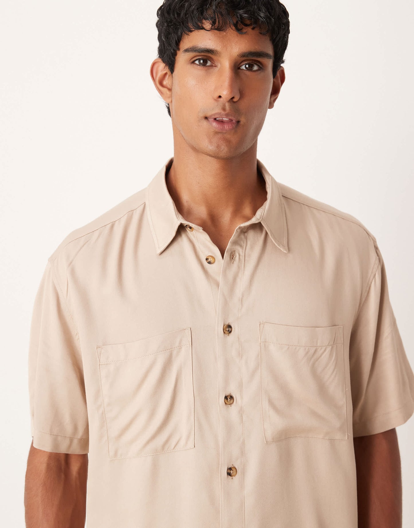 ASOS DESIGN co-ord relaxed shirt in stone
