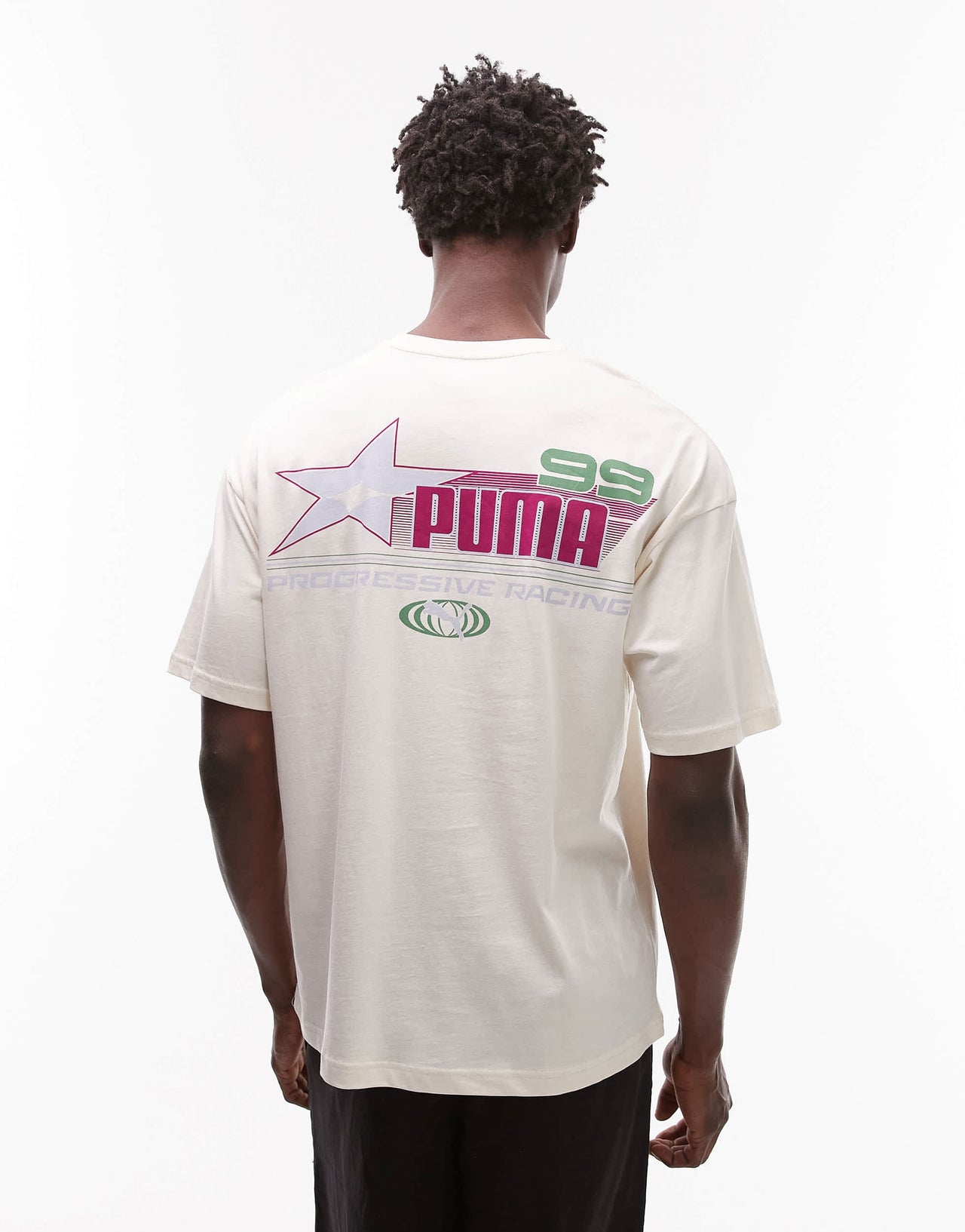 Puma Racing 99 back print t-shirt in beige Exclusive at ASOS