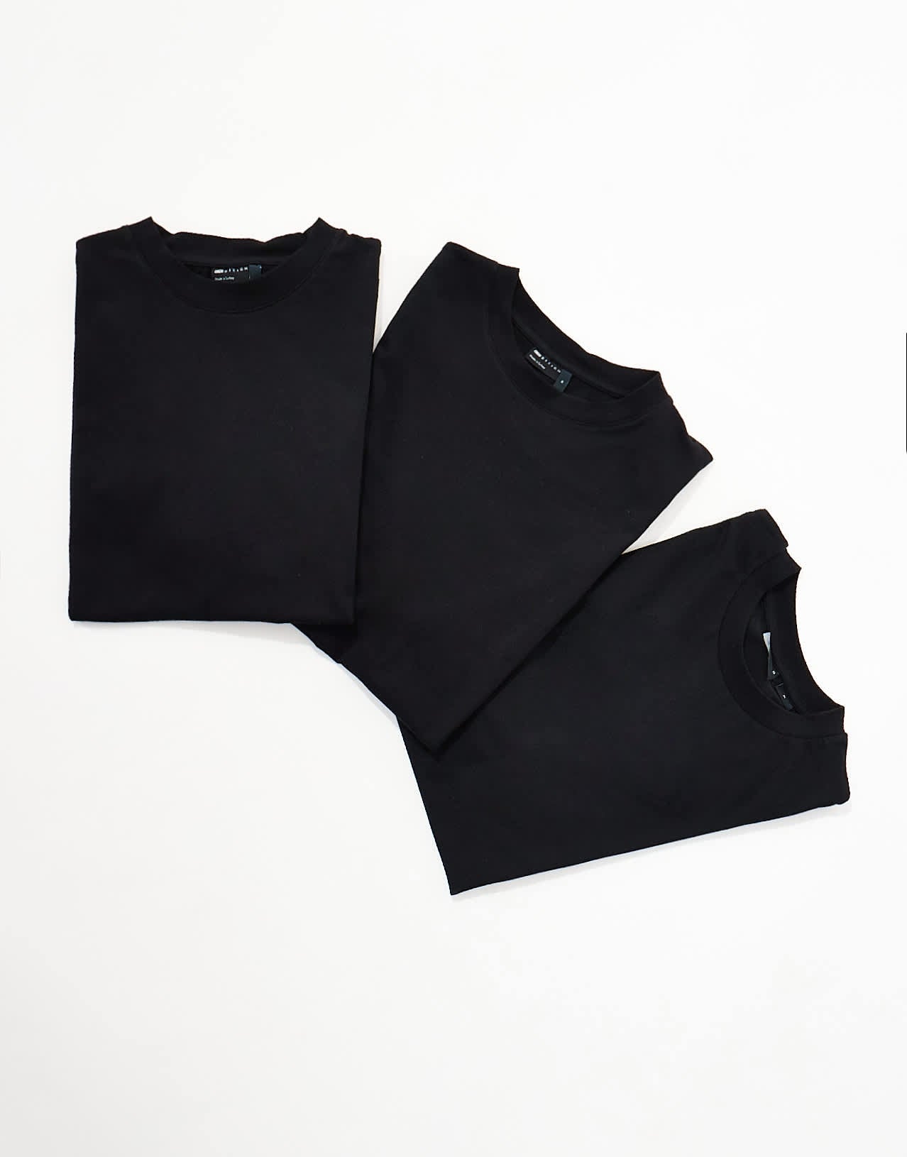 ASOS DESIGN Essentials 3 pack relaxed crew neck t-shirts in black