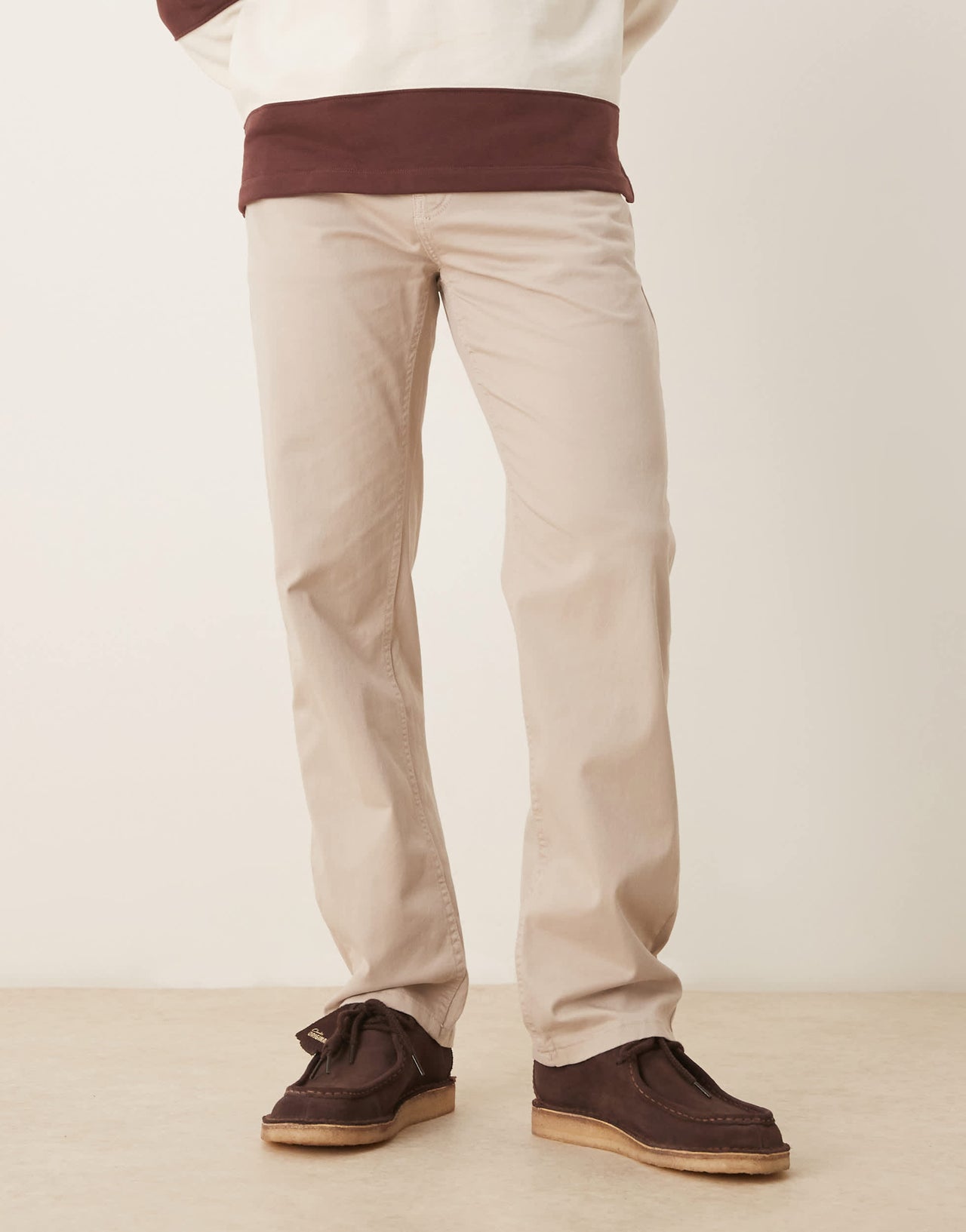 ASOS DESIGN straight fit chino in stone